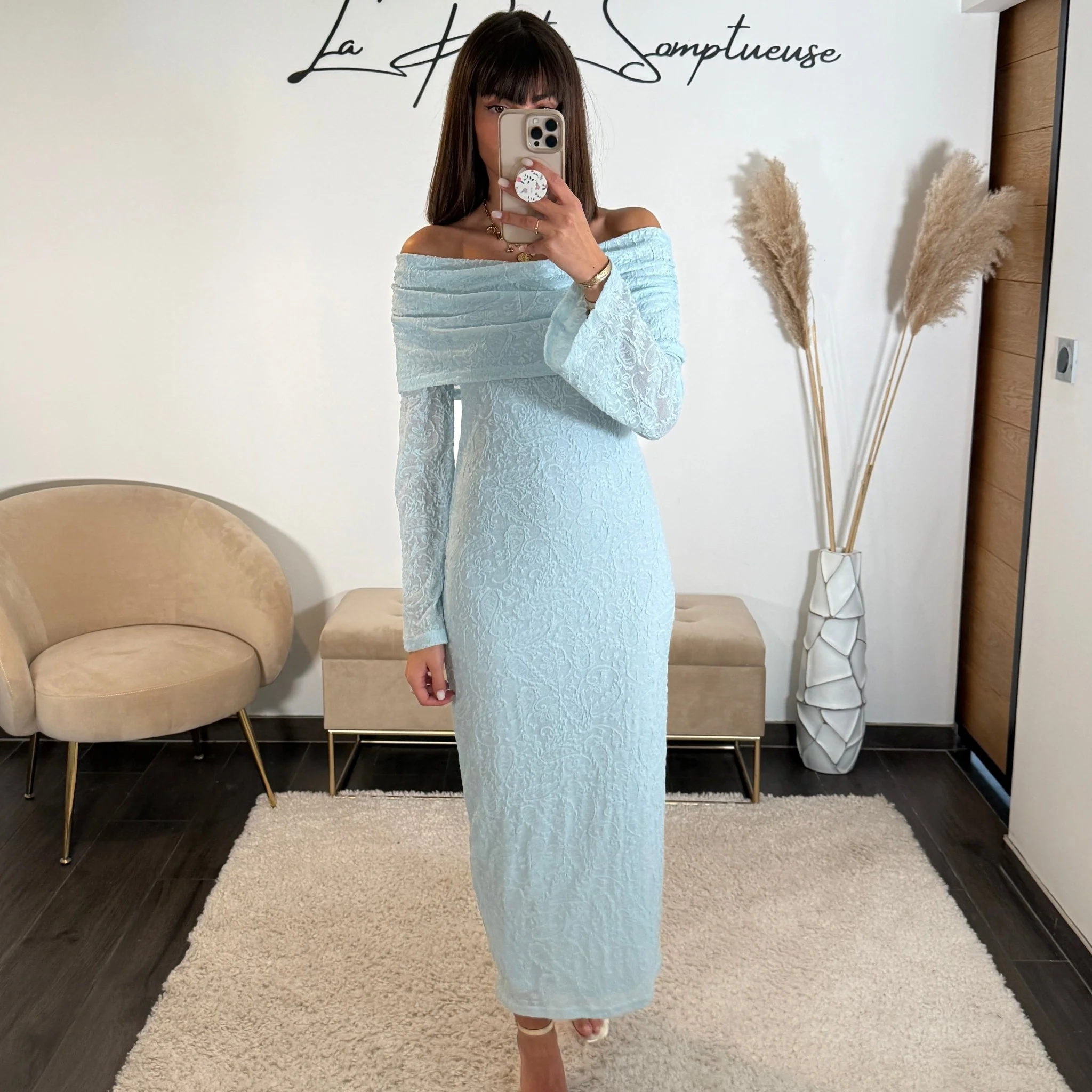 ROBE LONGUE BLEU CIEL ALBA - Image 4