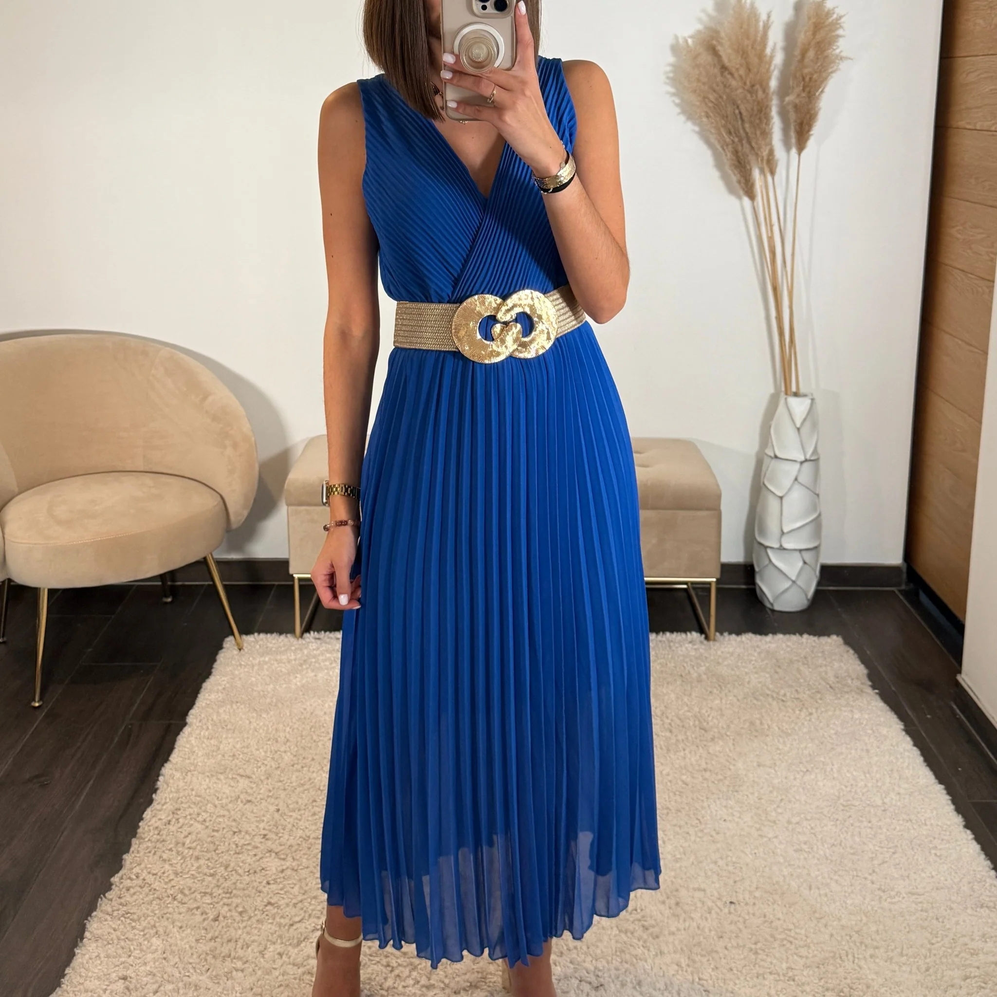 ROBE LONGUE BLEU ELECTRIQUE AMBRE