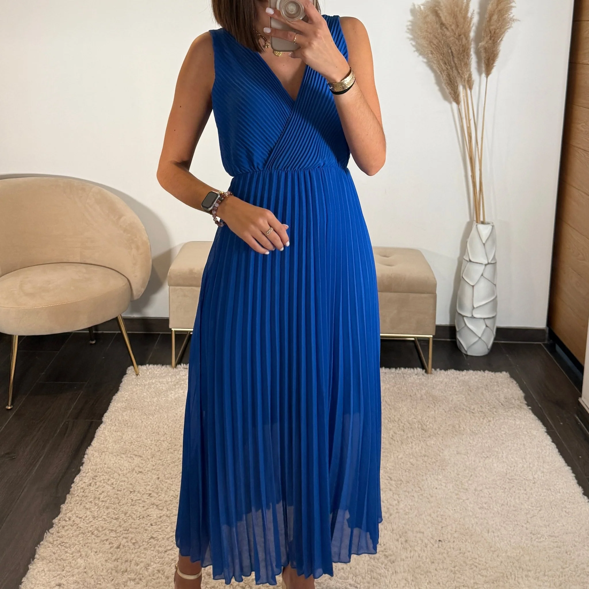 ROBE LONGUE BLEU ELECTRIQUE AMBRE - Image 2