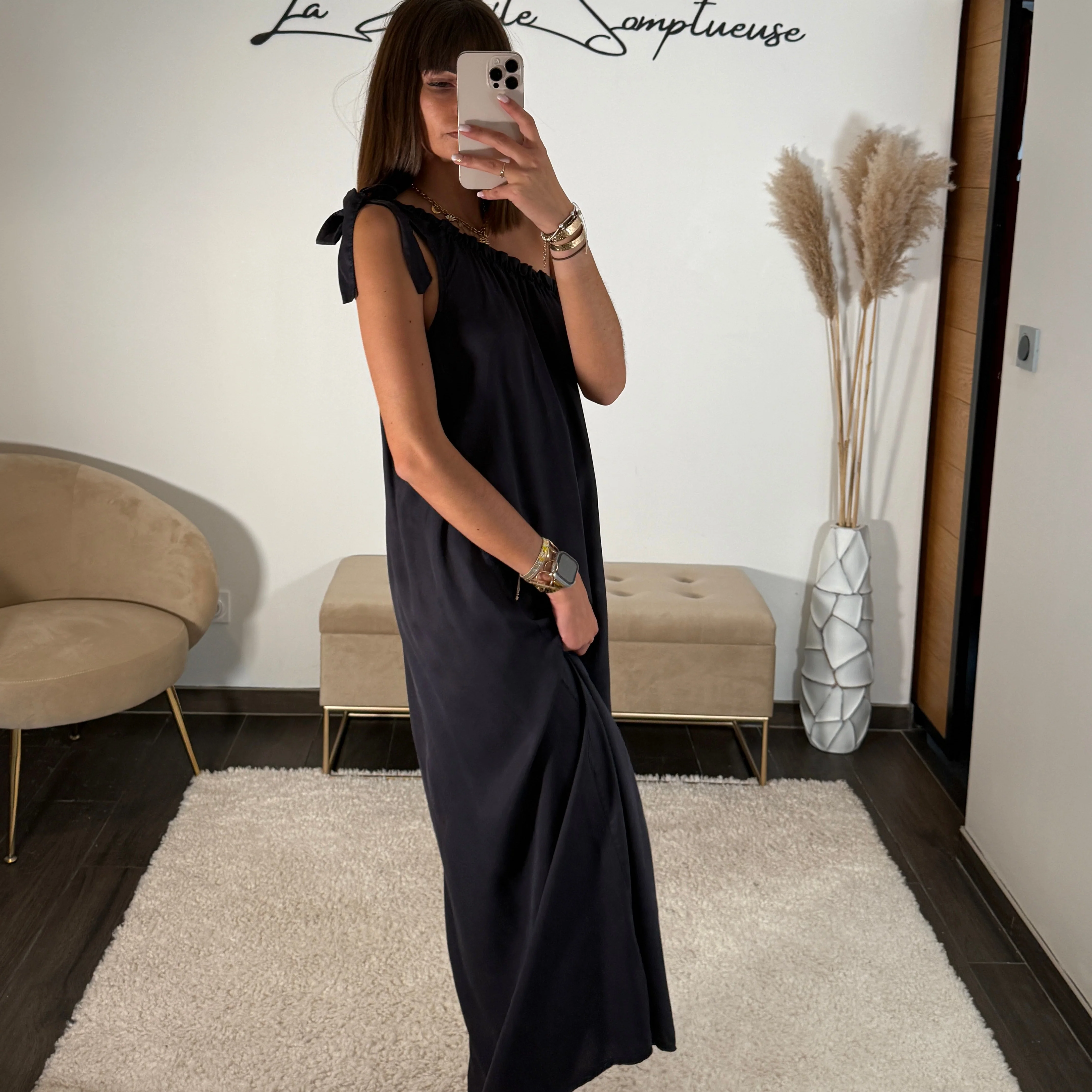 ROBE LONGUE BLEU MARINE SOLINE - Image 3