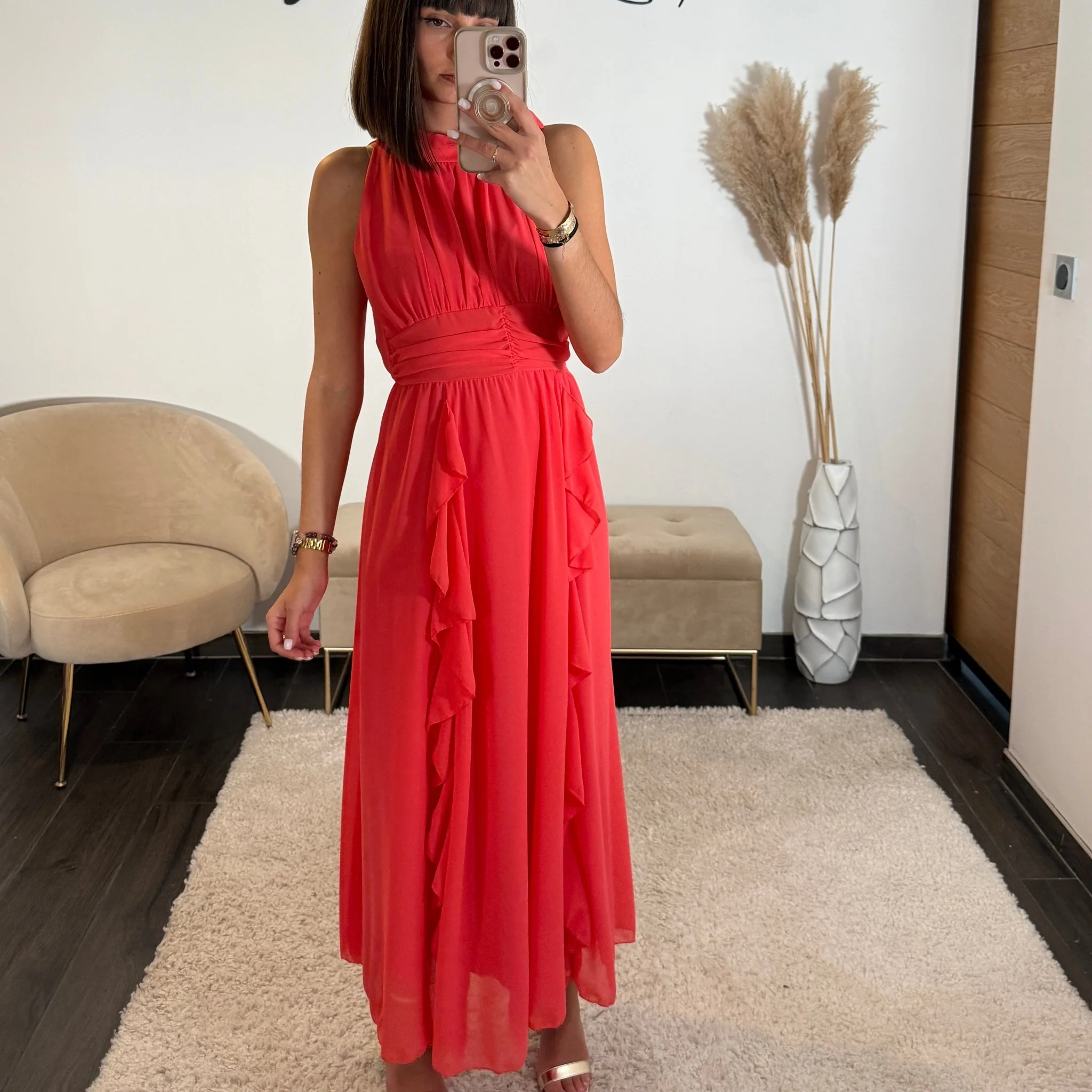 ROBE LONGUE CORAIL JEANNE
