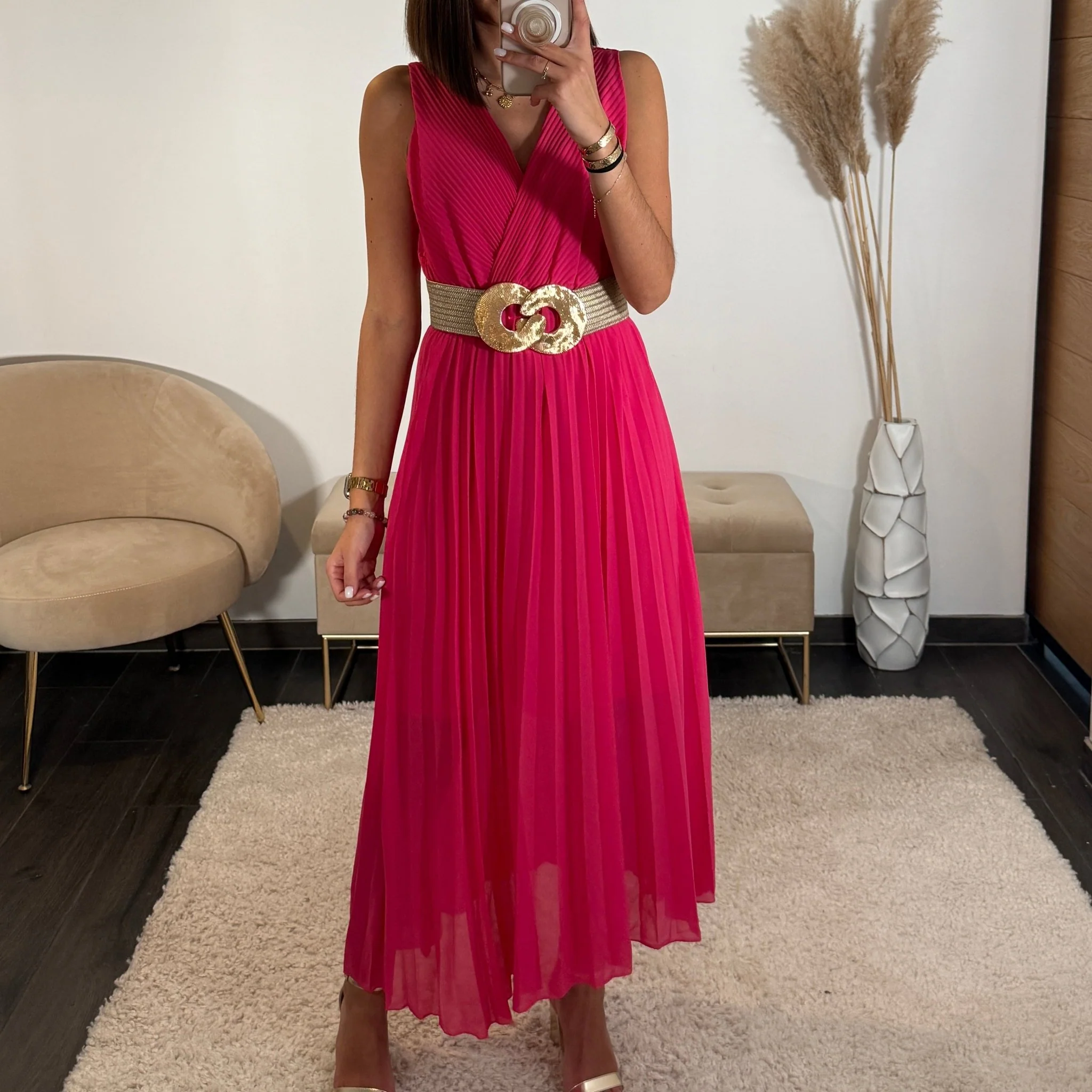 ROBE LONGUE FUCHSIA AMBRE