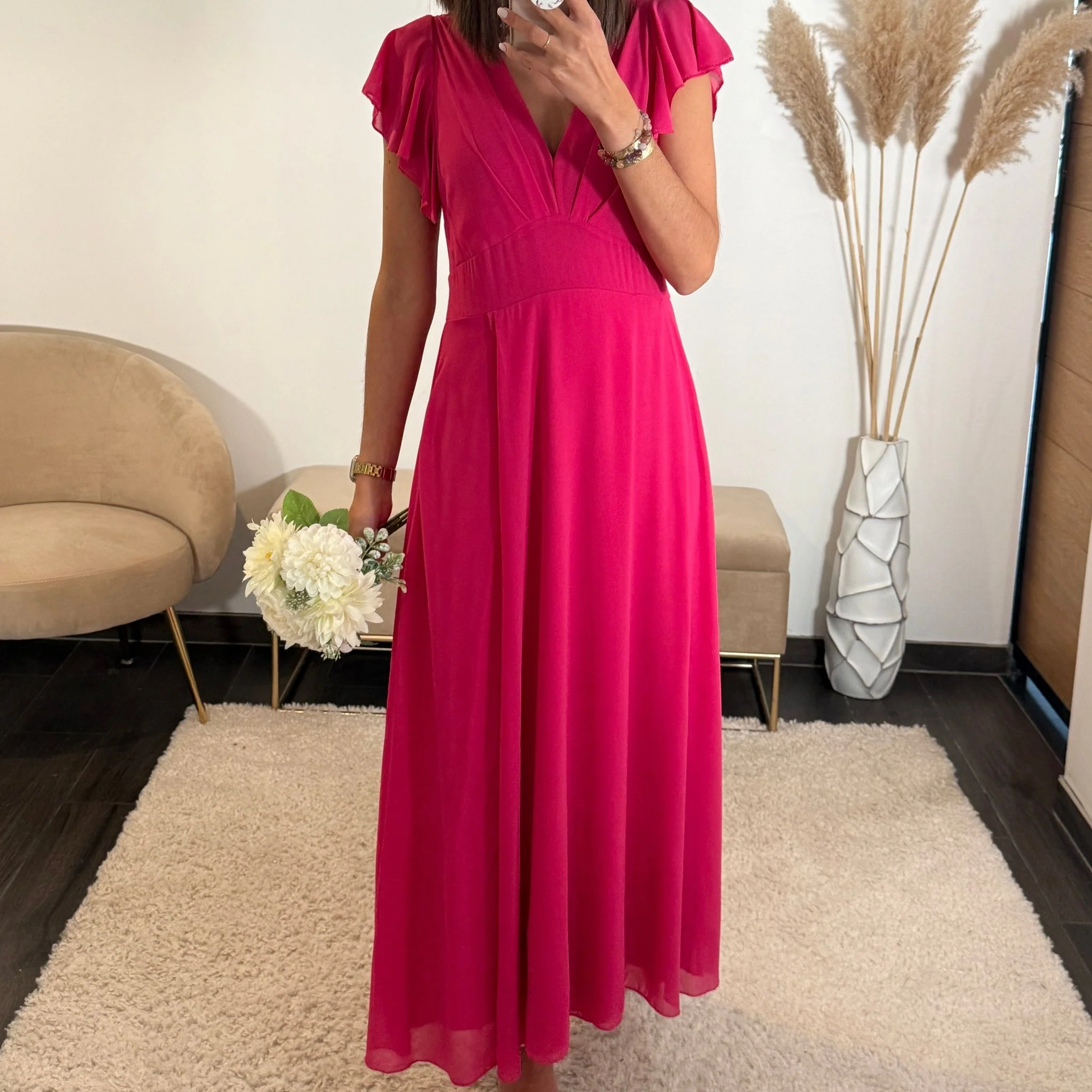 ROBE LONGUE FUCHSIA OLIVIA