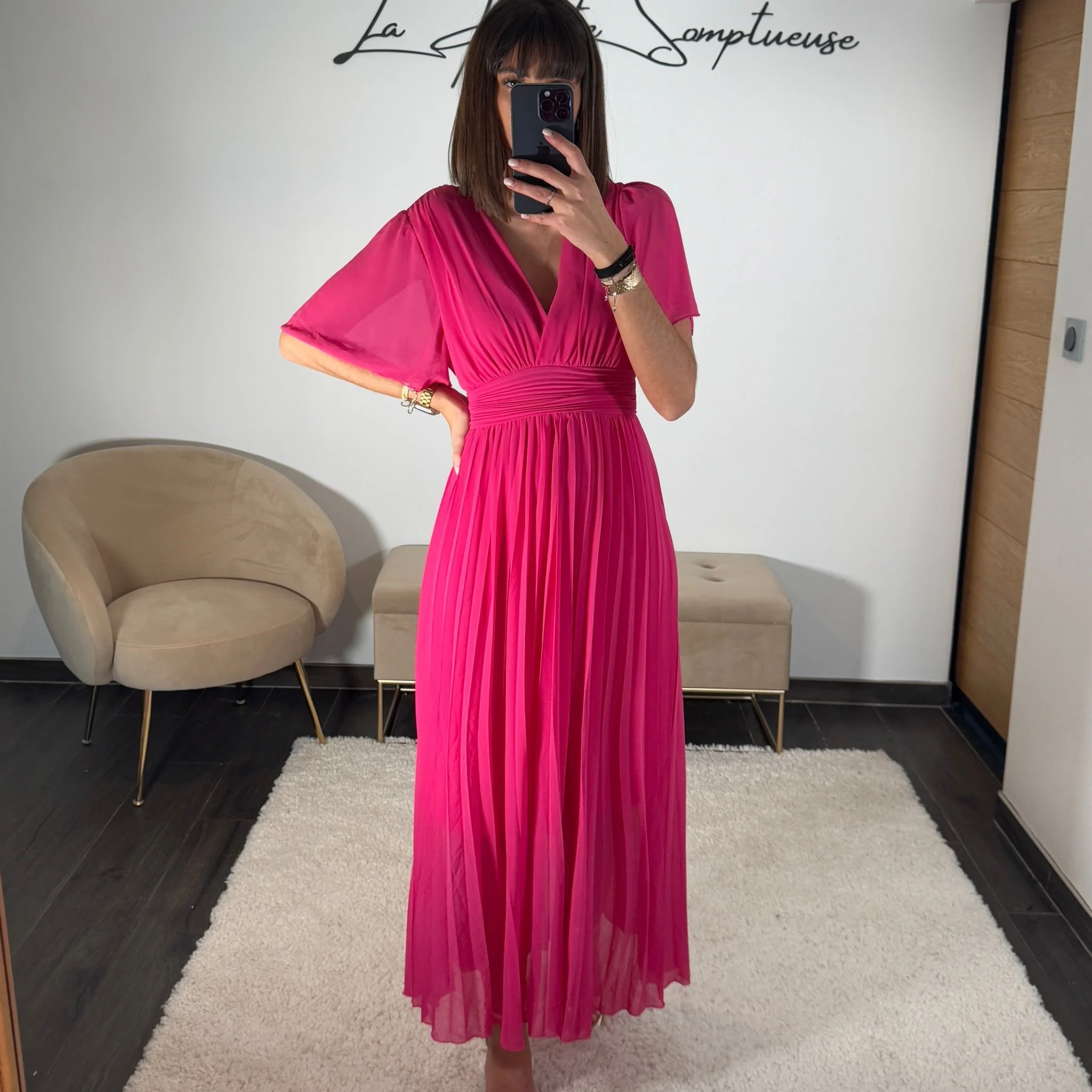 ROBE LONGUE FUCHSIA KARENE
