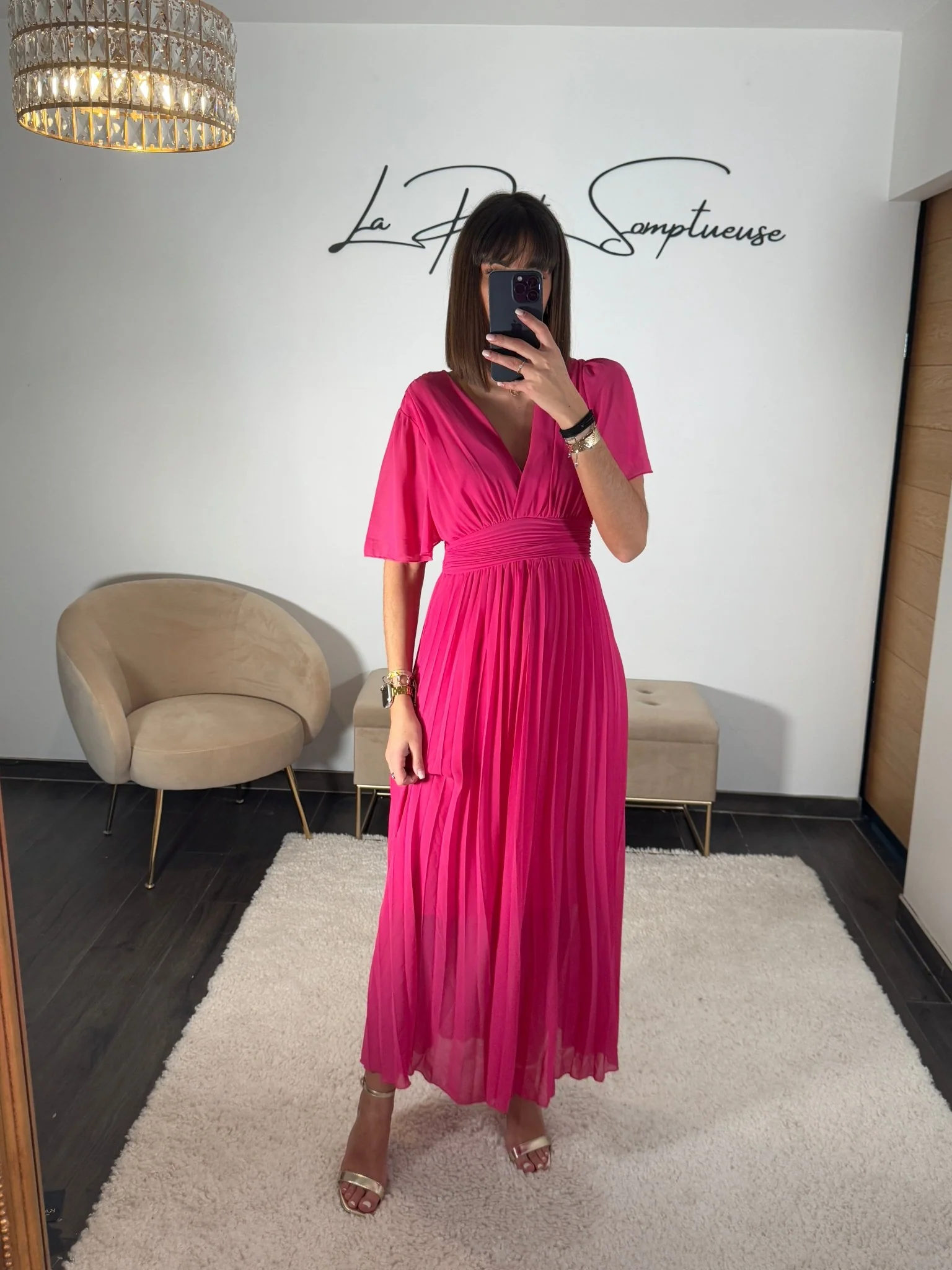 ROBE LONGUE FUCHSIA KARENE - Image 2