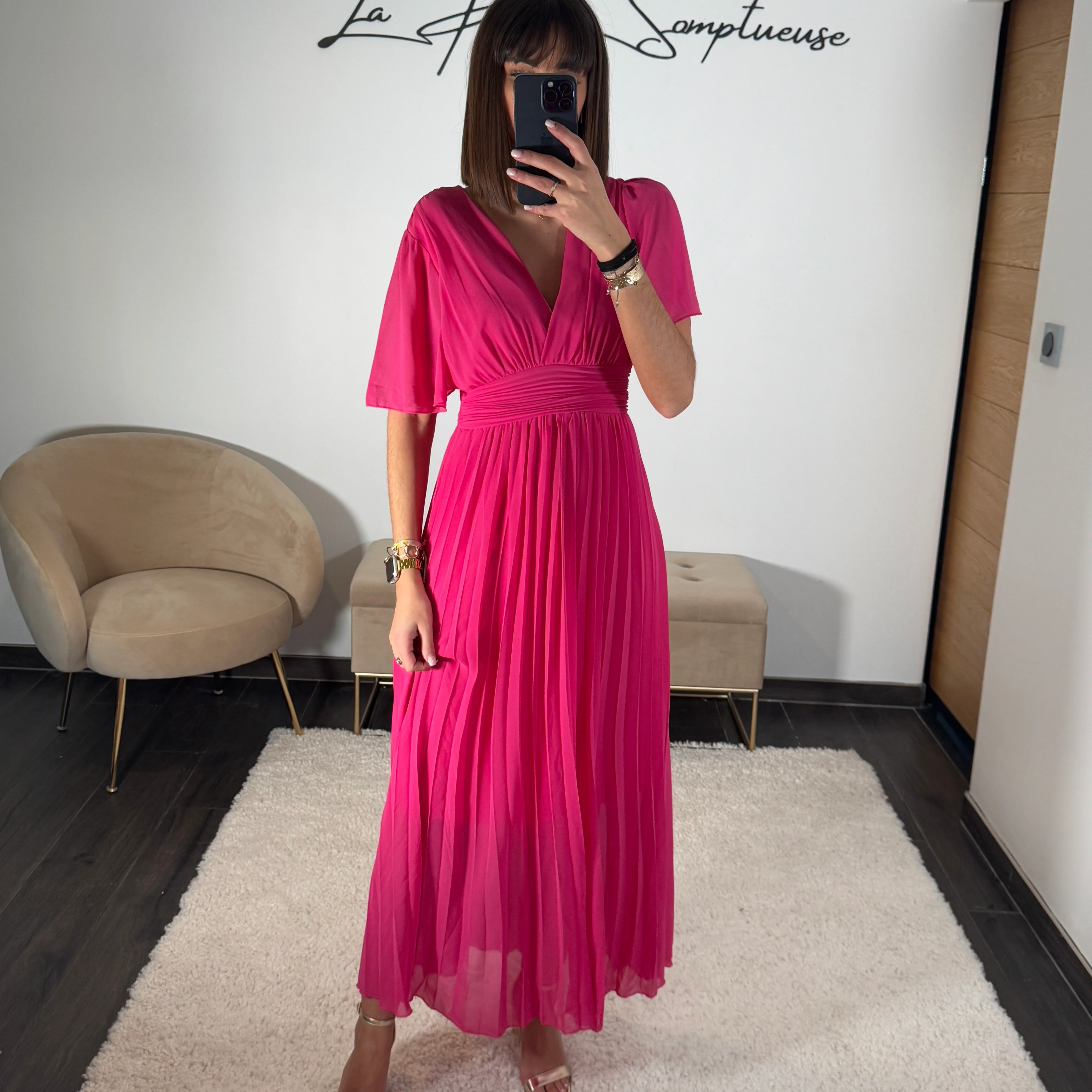 ROBE LONGUE FUCHSIA KARENE - Image 3