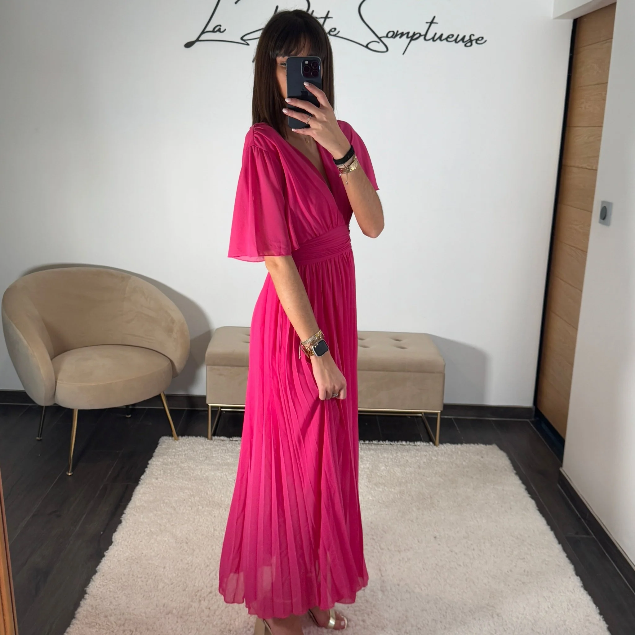 ROBE LONGUE FUCHSIA KARENE - Image 4