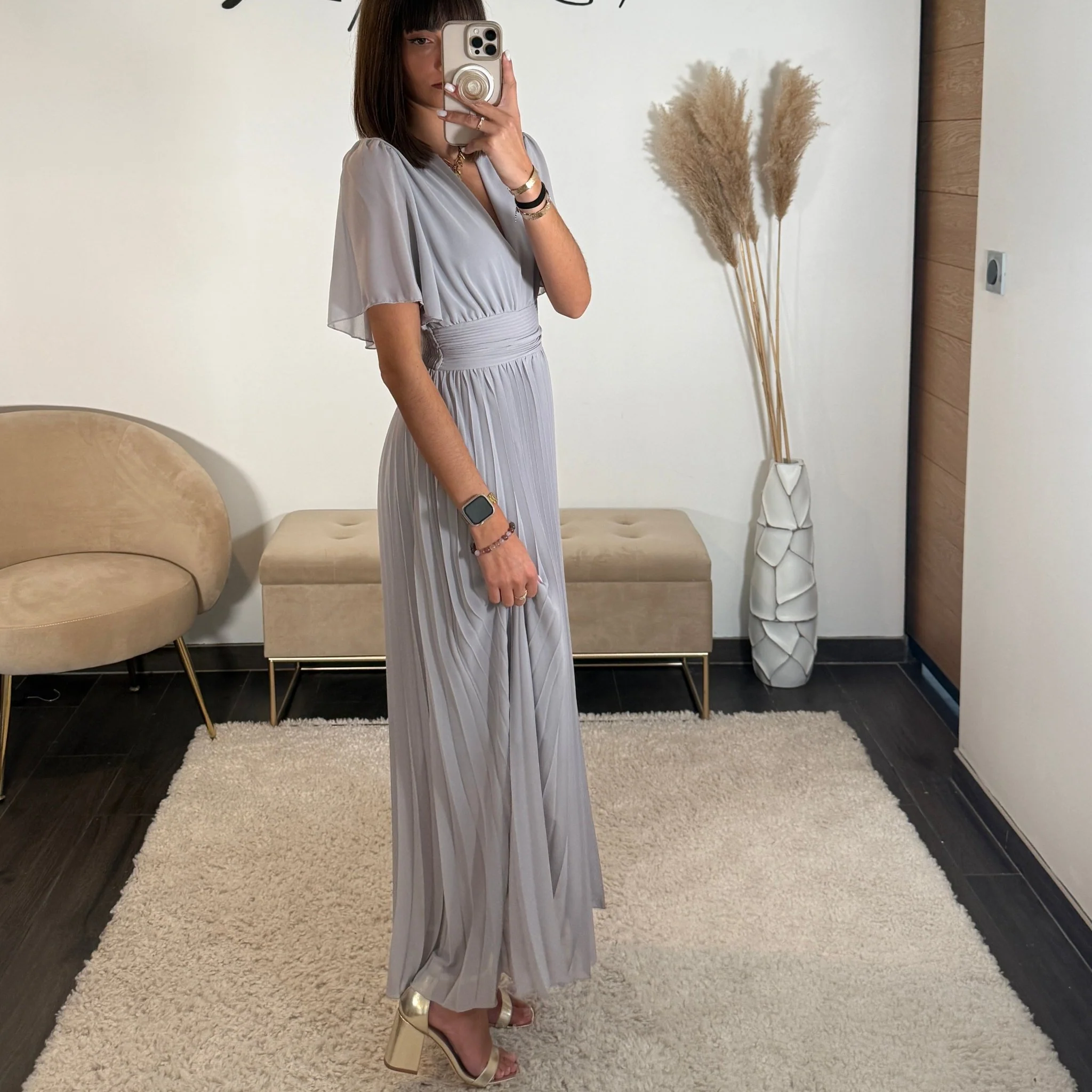 ROBE LONGUE GRISE KARENE - Image 3