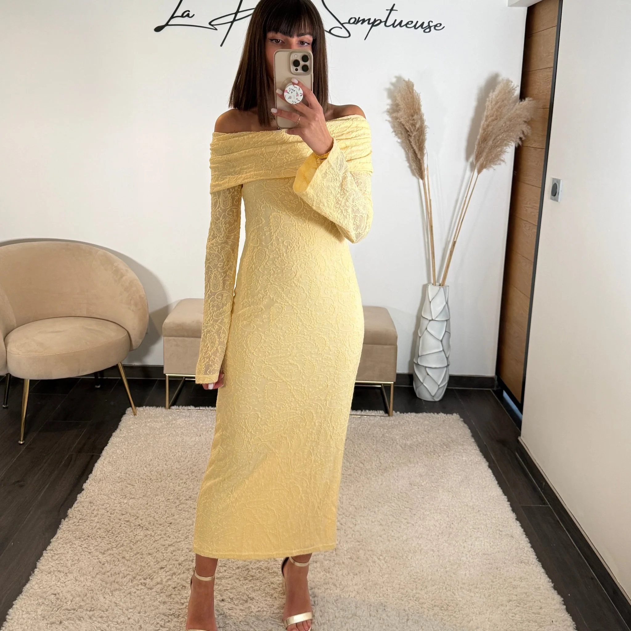 ROBE LONGUE JAUNE ALBA
