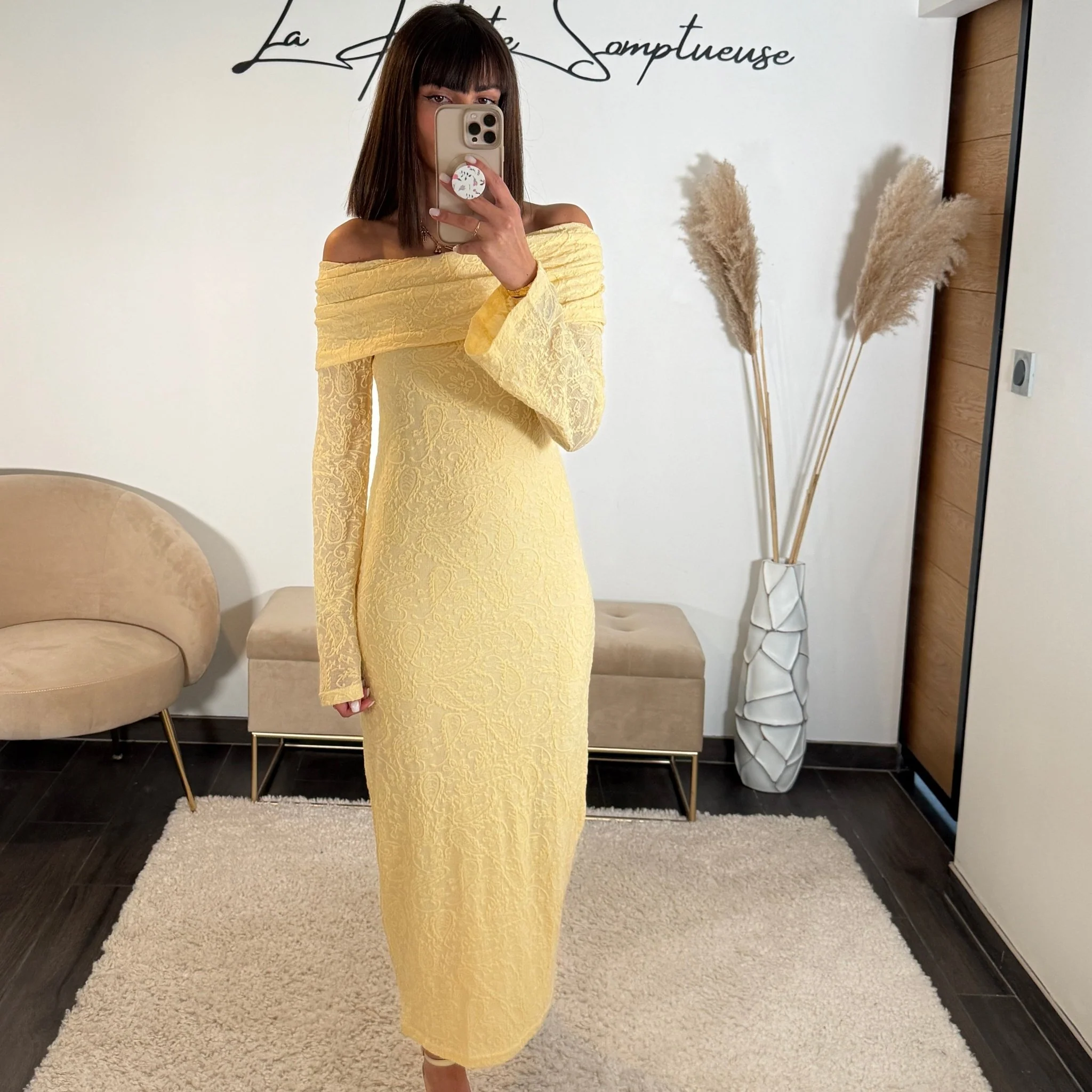 ROBE LONGUE JAUNE ALBA - Image 2
