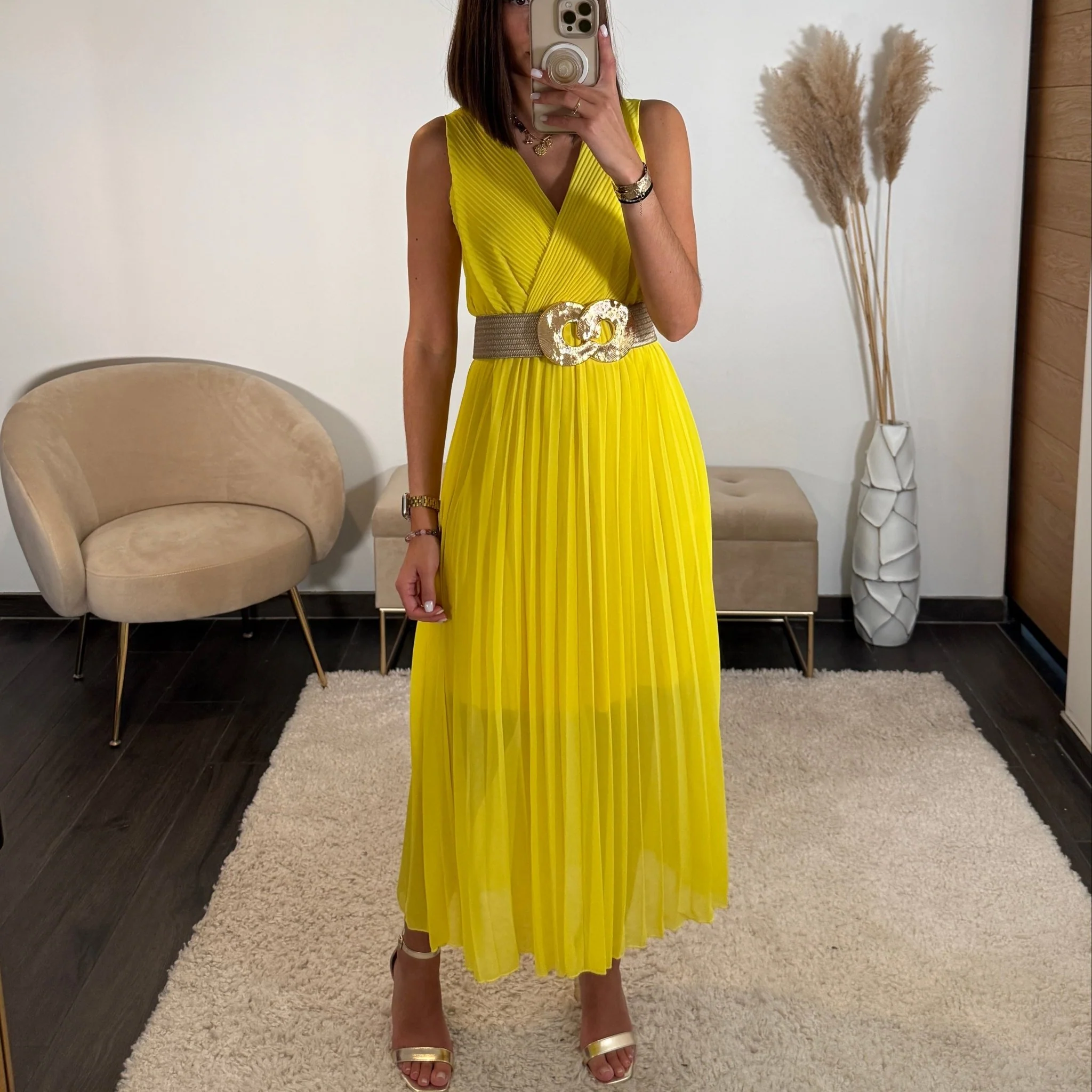ROBE LONGUE JAUNE AMBRE