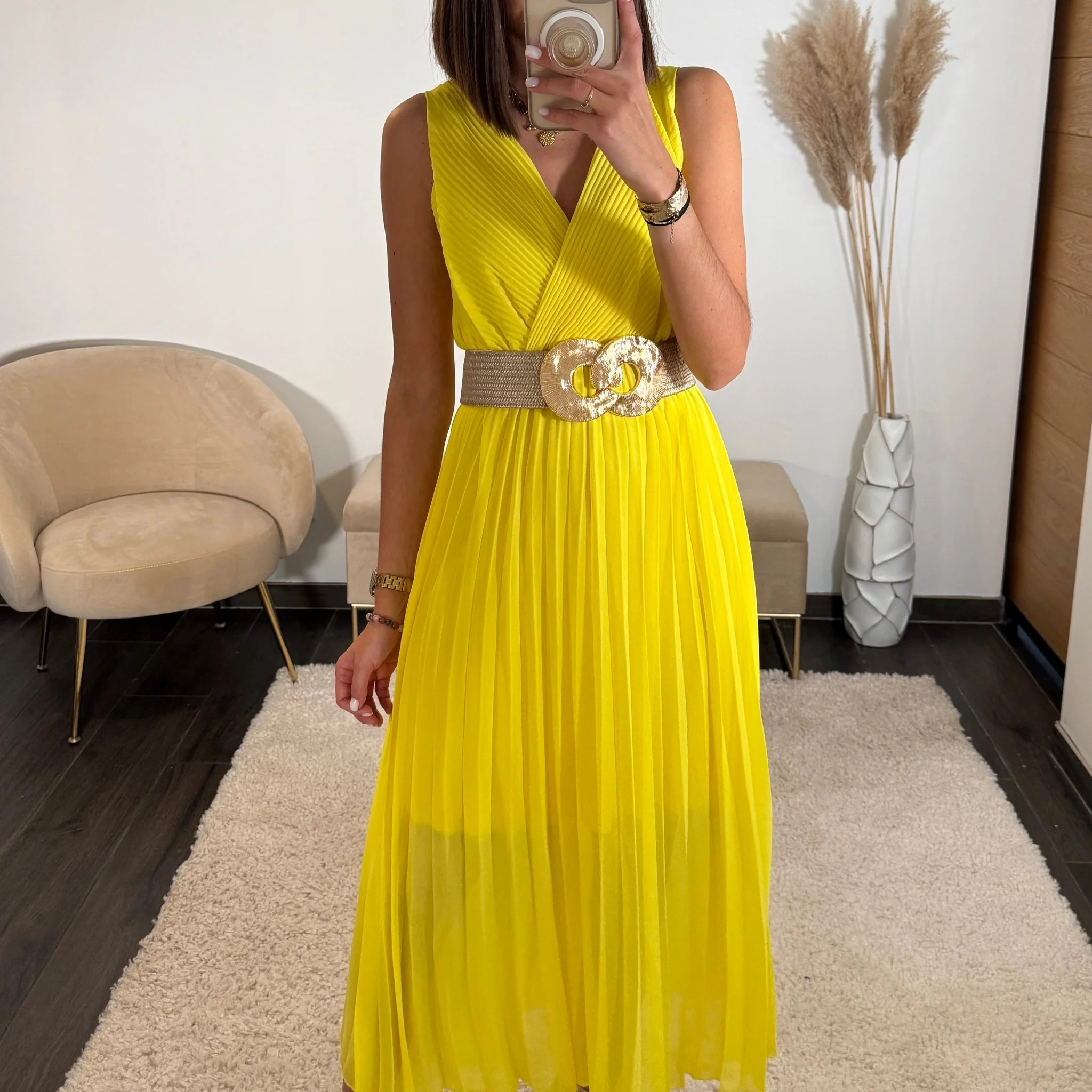 ROBE LONGUE JAUNE AMBRE - Image 4