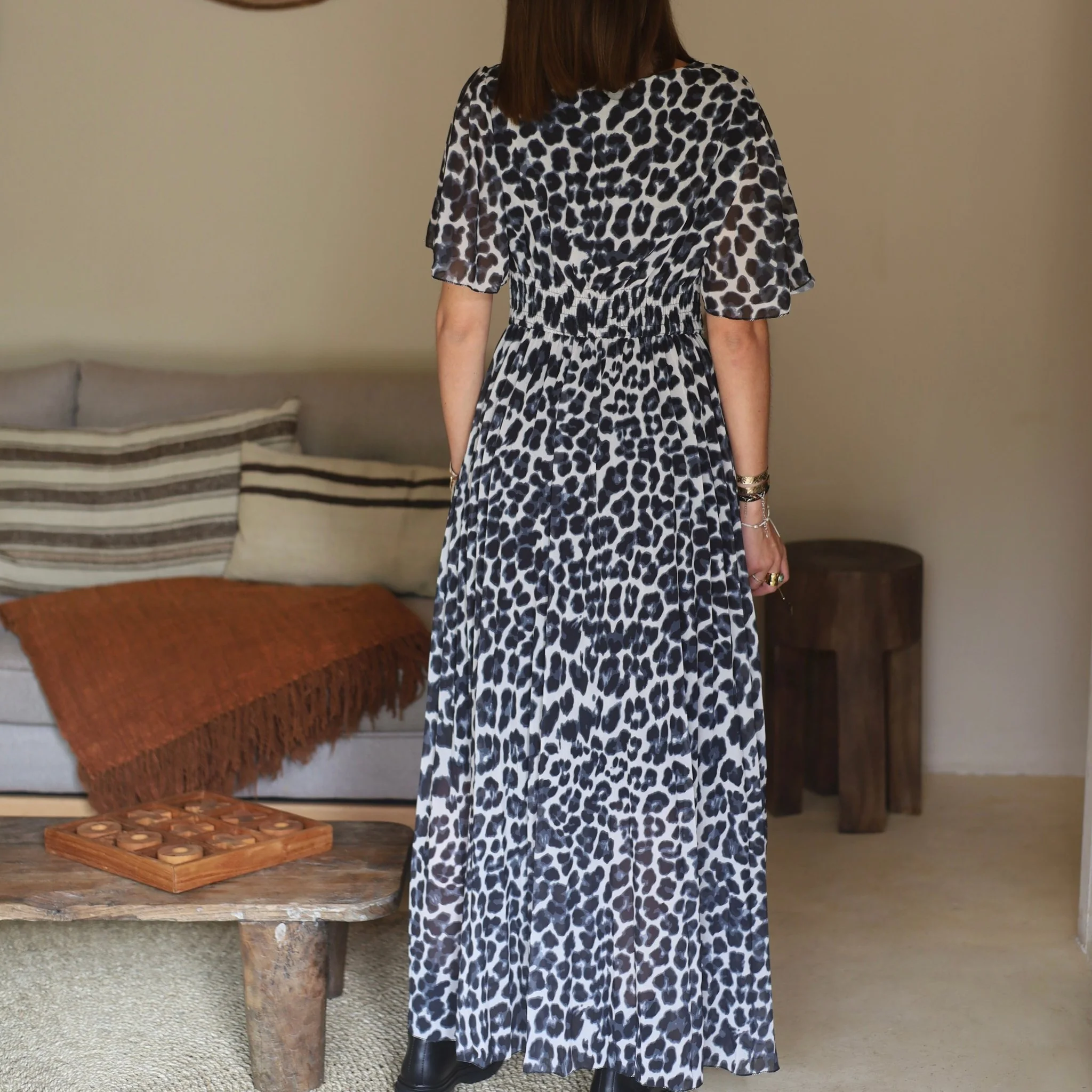 ROBE LONGUE LEOPARD GRISE KARENE - Image 2