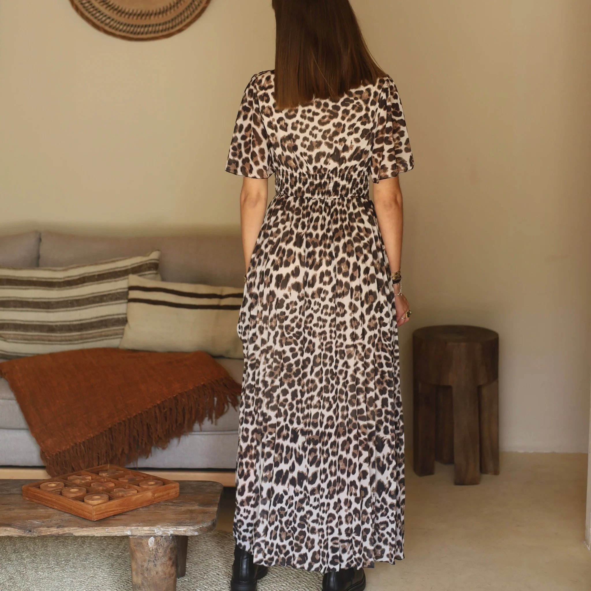 ROBE LONGUE LEOPARD MARRON KARENE - Image 3