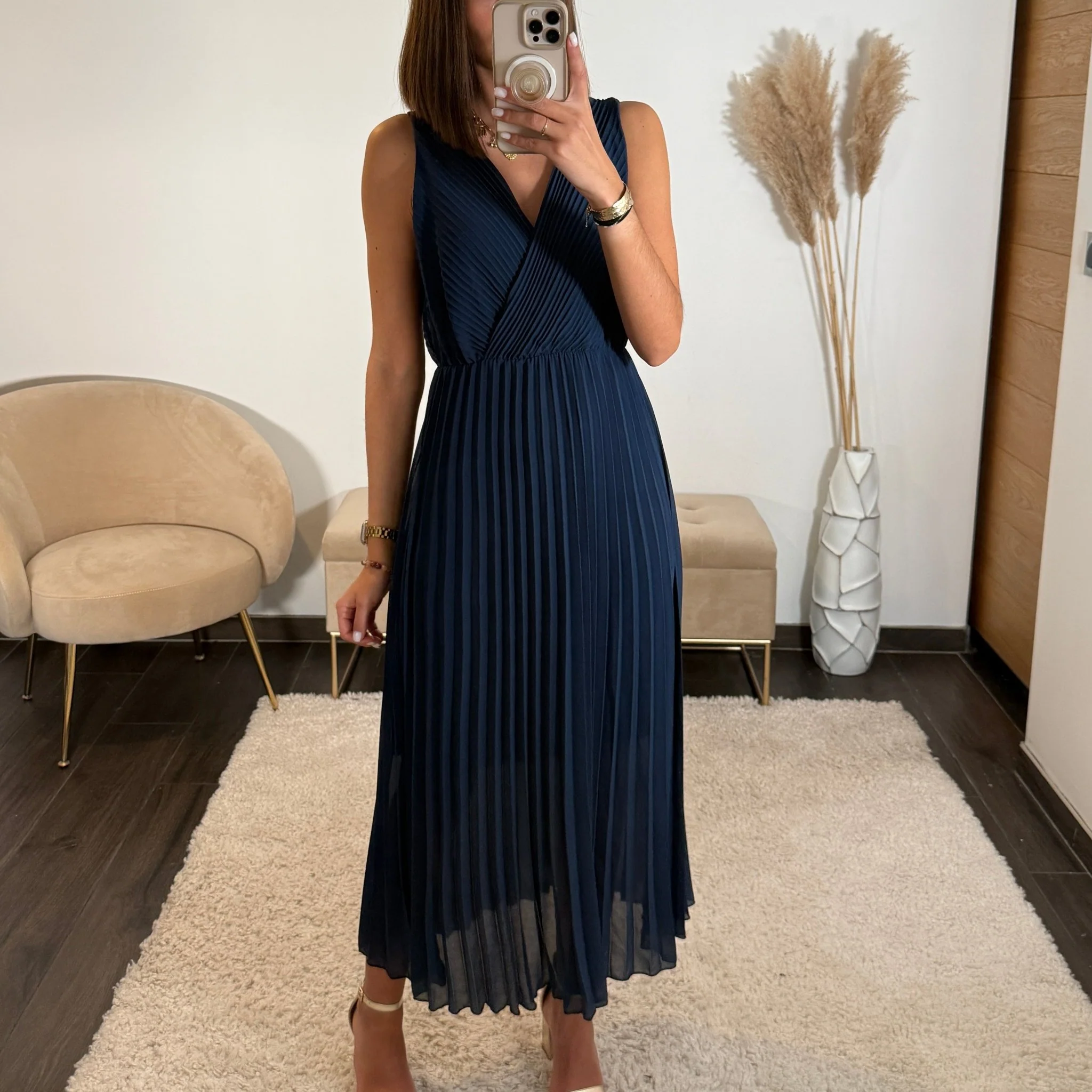 ROBE LONGUE MARINE AMBRE
