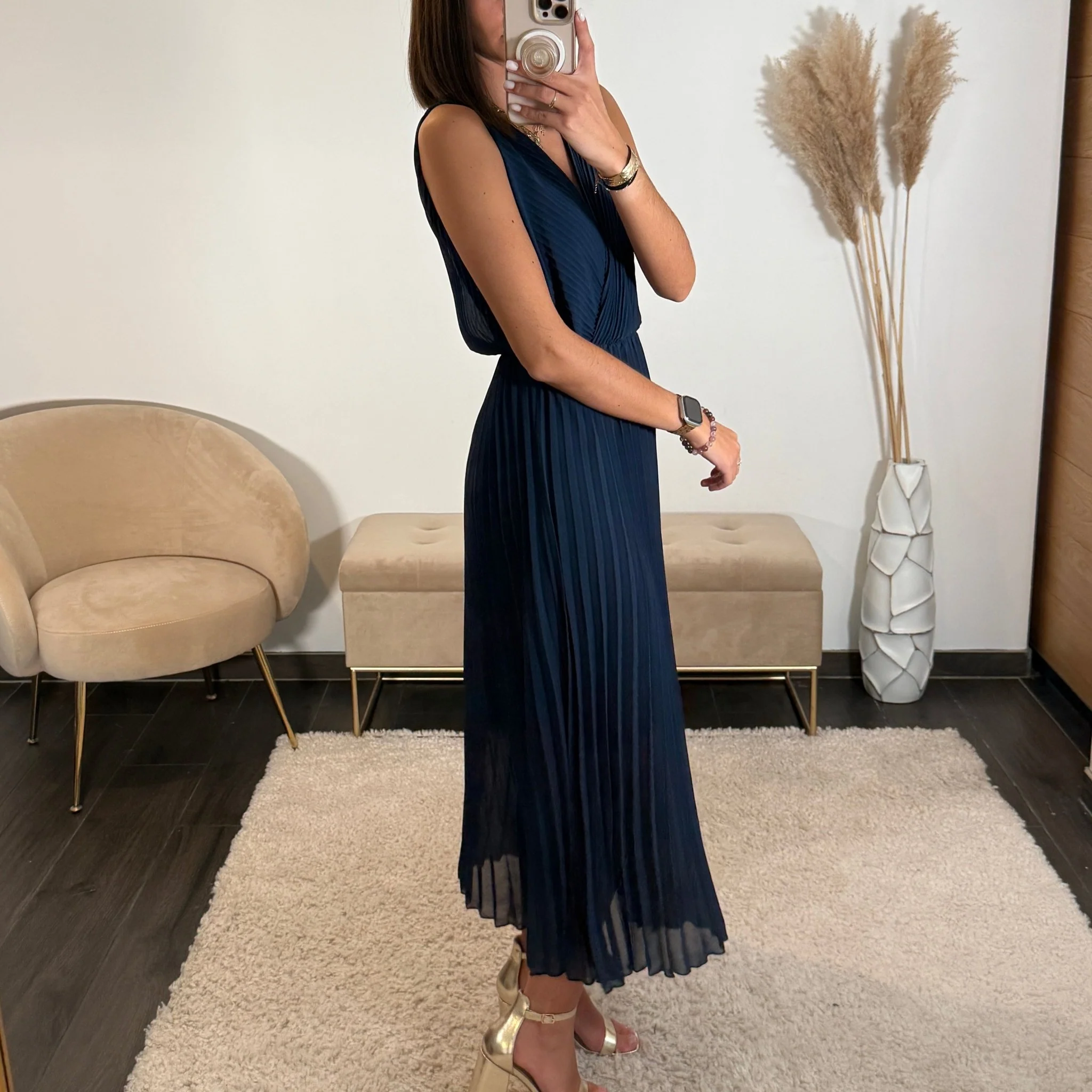 ROBE LONGUE MARINE AMBRE - Image 3