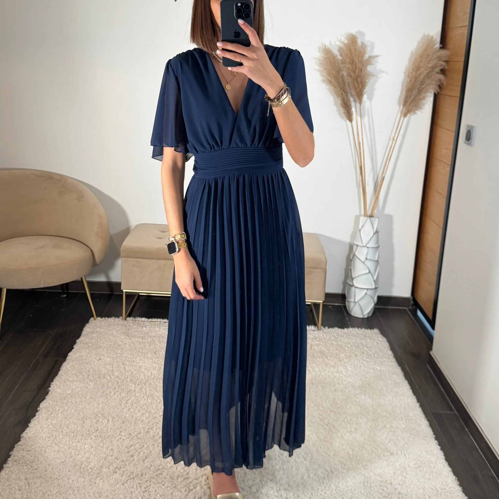 ROBE LONGUE MARINE KARENE
