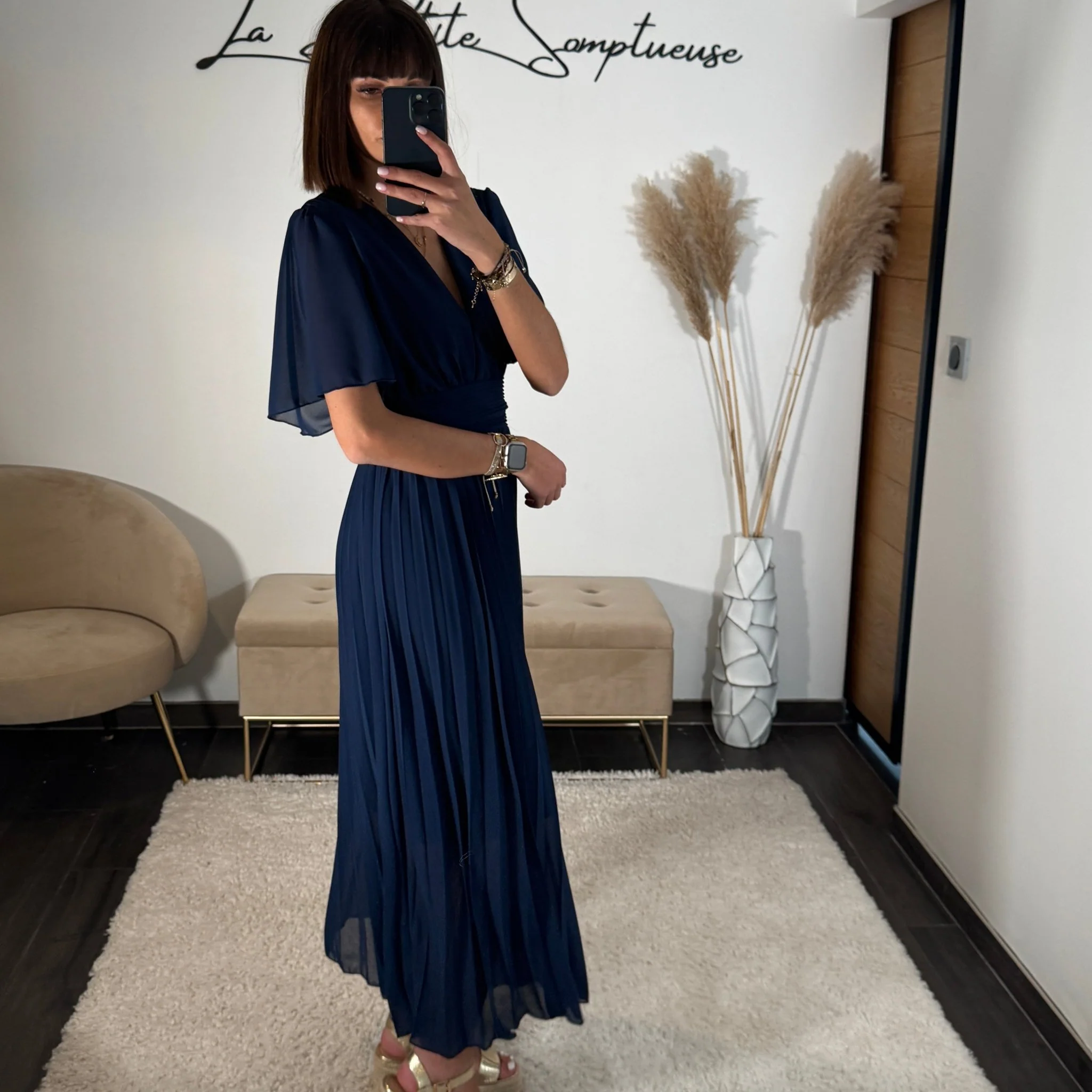 ROBE LONGUE MARINE KARENE - Image 3