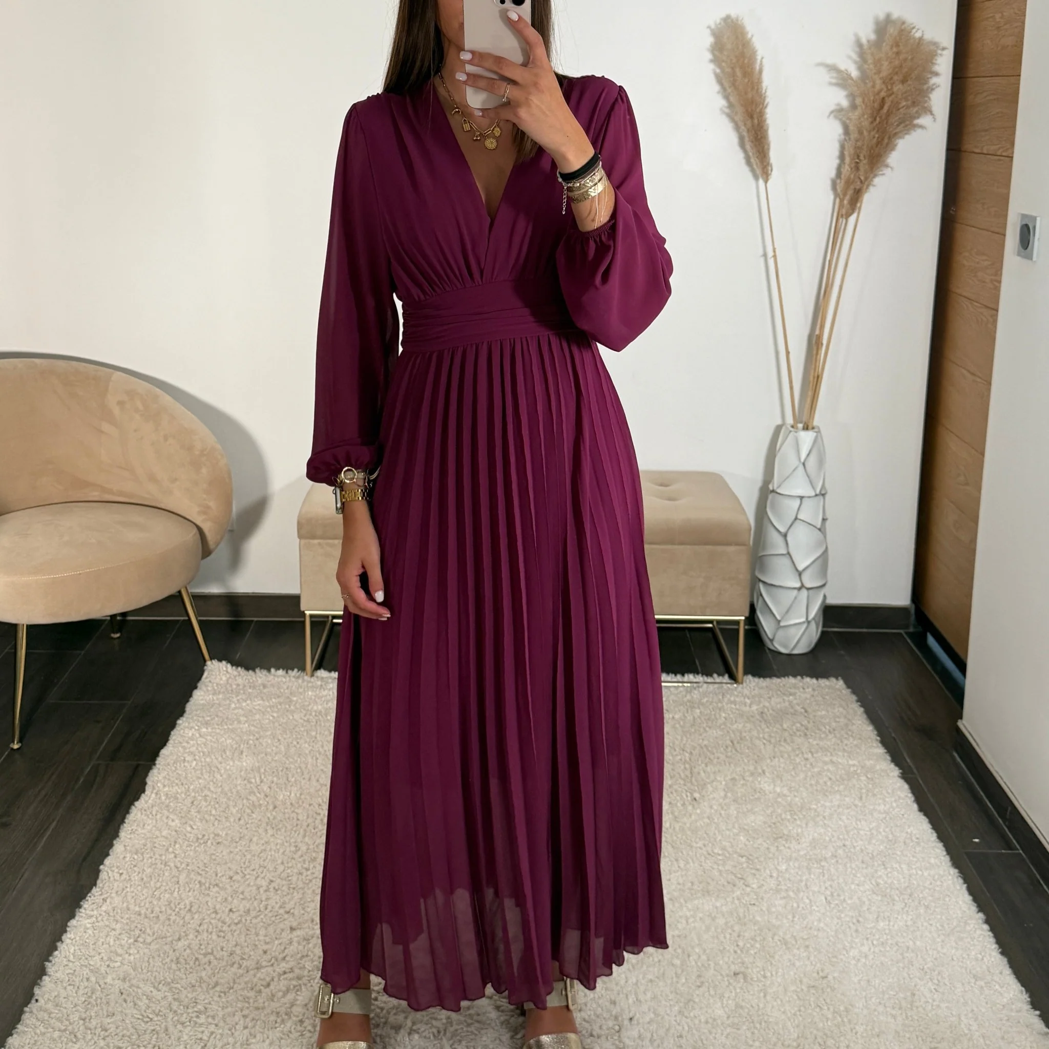 ROBE LONGUE MAUVE KARENA - Image 3