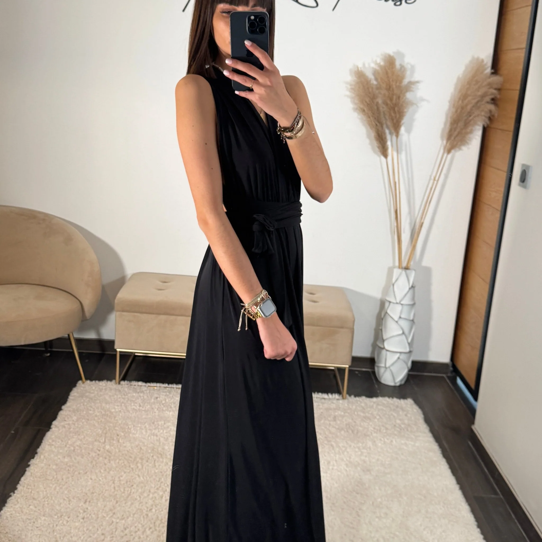 ROBE LONGUE MULTIPOSITION NOIRE IZIA - Image 2