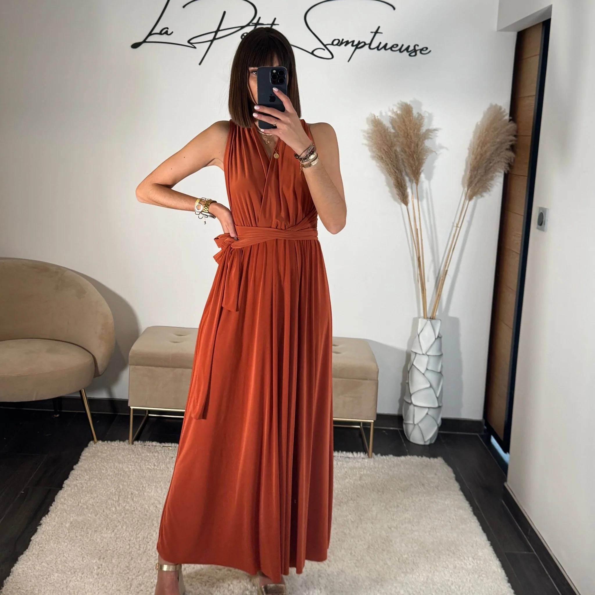 ROBE LONGUE MULTIPOSITION TERRACOTTA IZIA