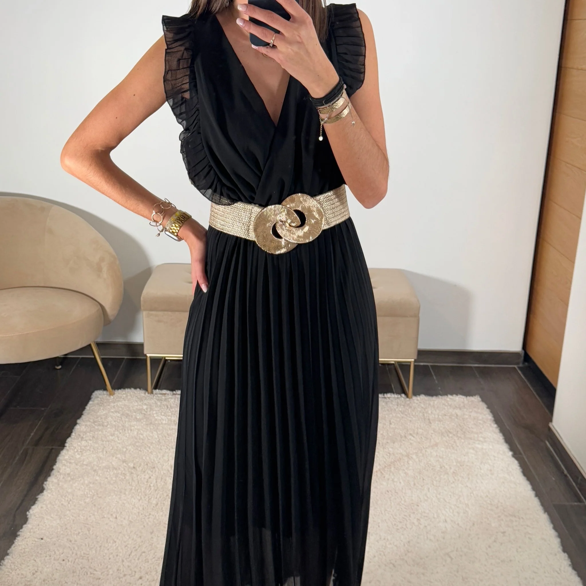 ROBE LONGUE NOIRE GABRIELLE - Image 2