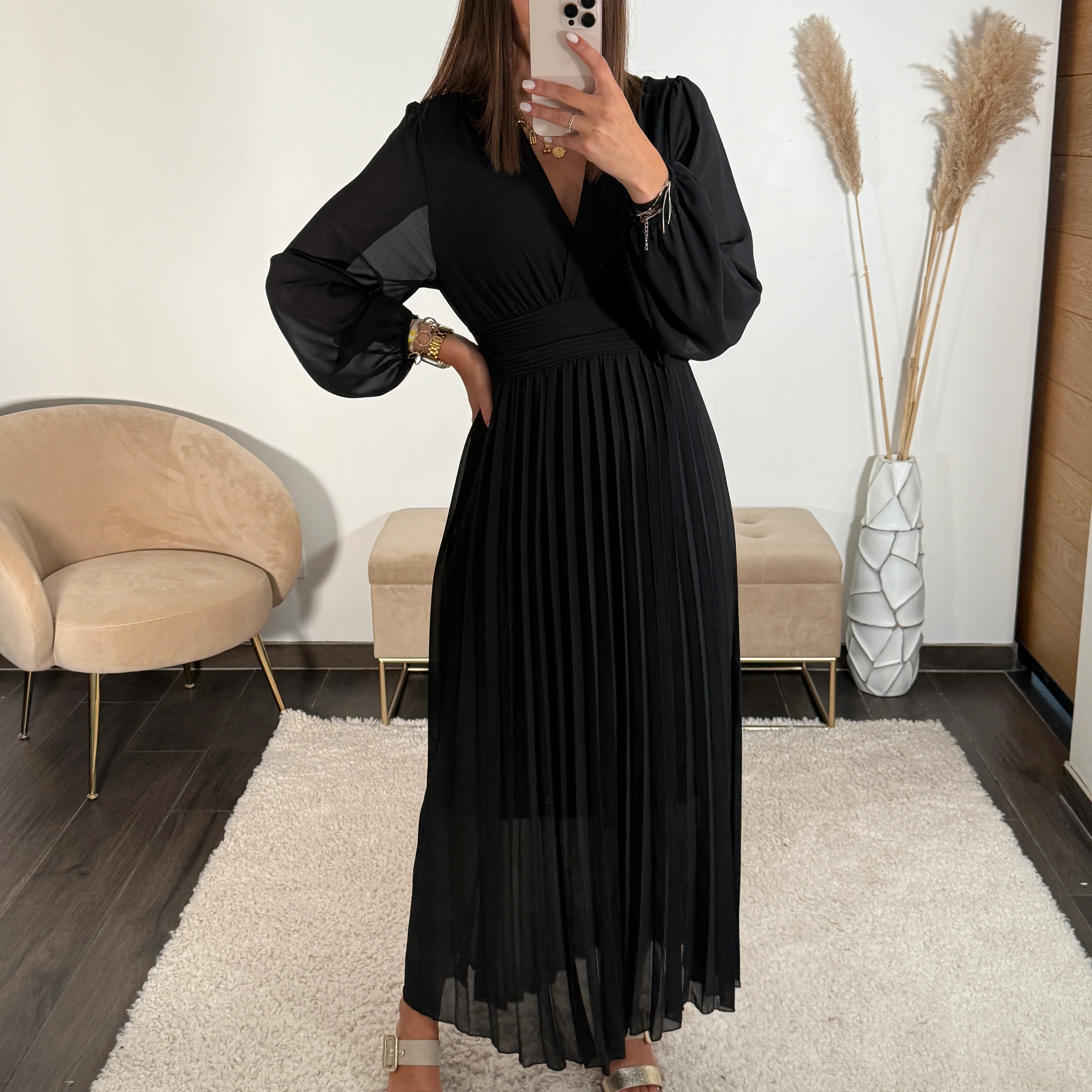 ROBE LONGUE NOIRE KARENA - Image 2