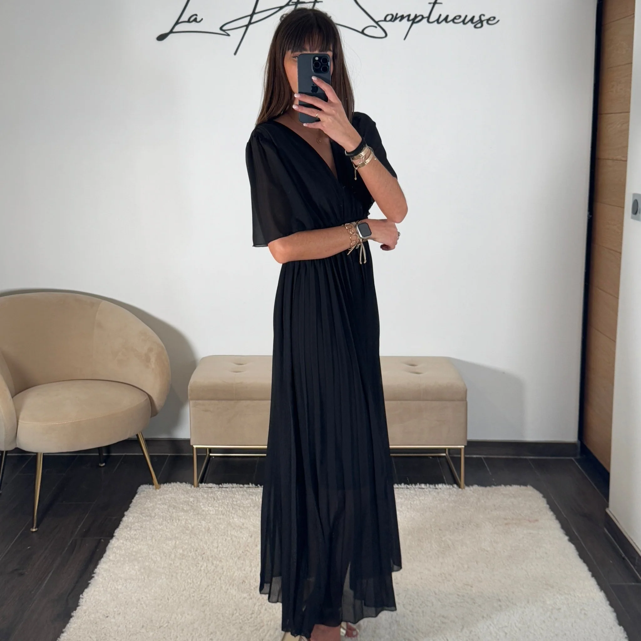 ROBE LONGUE NOIRE KARENE - Image 2