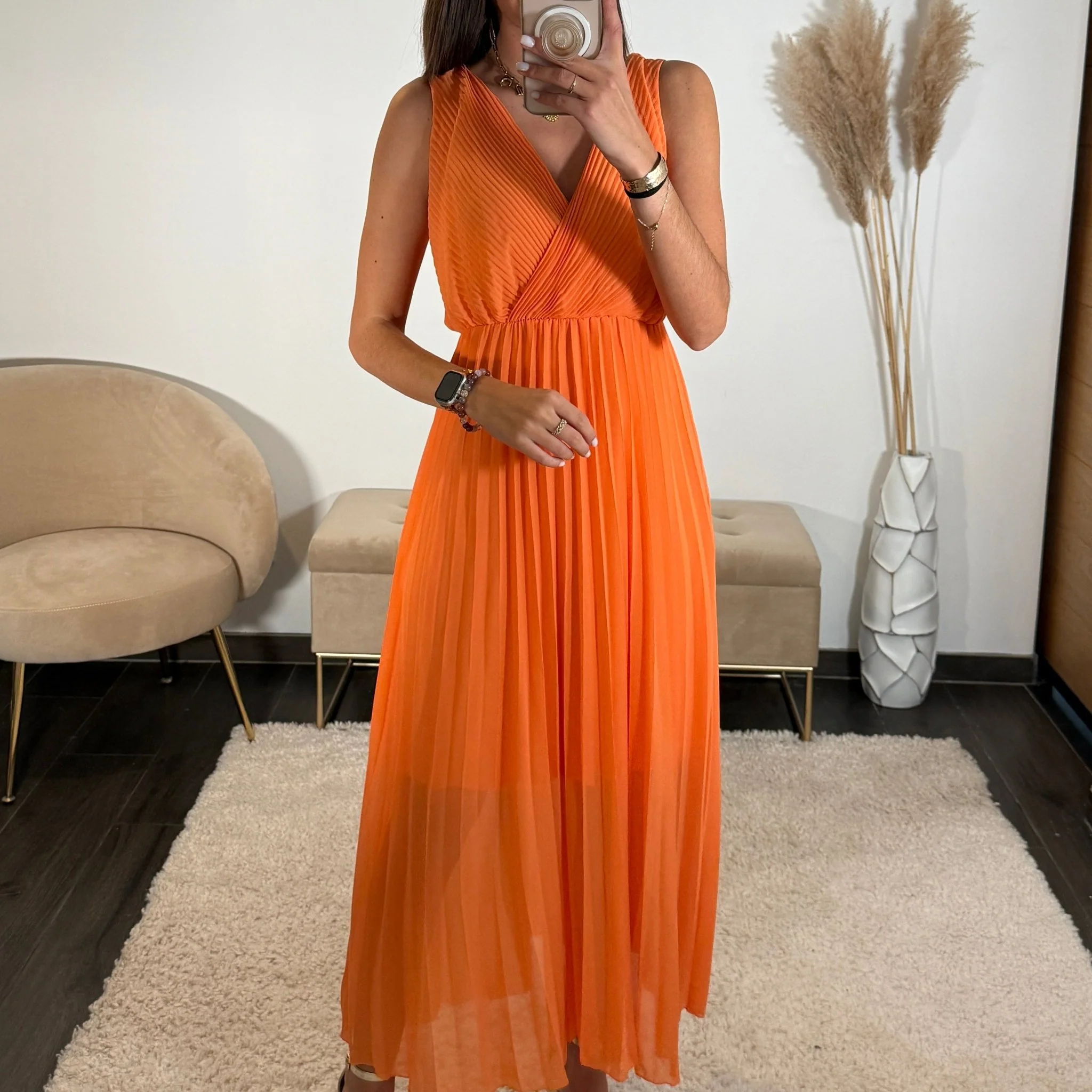 ROBE LONGUE ORANGE AMBRE - Image 3