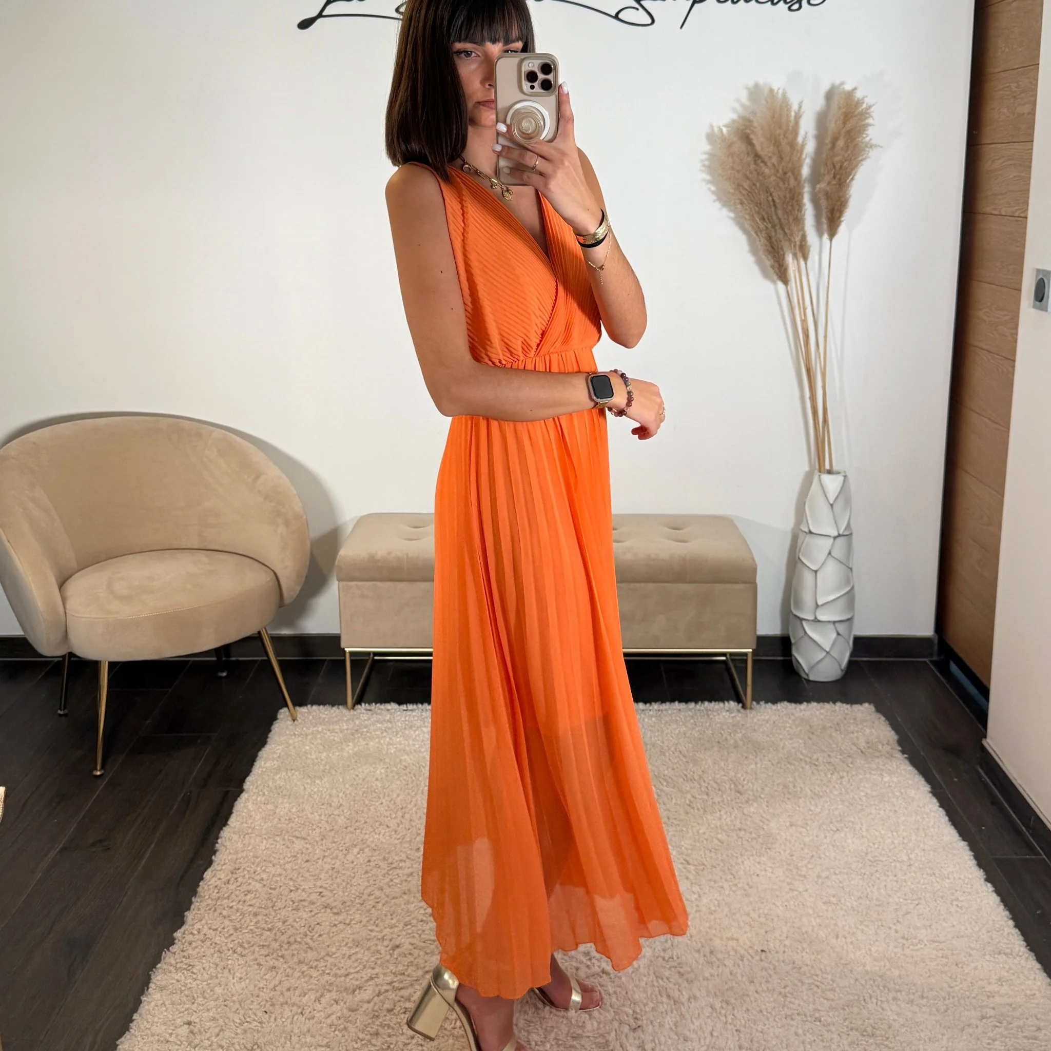 ROBE LONGUE ORANGE AMBRE - Image 4