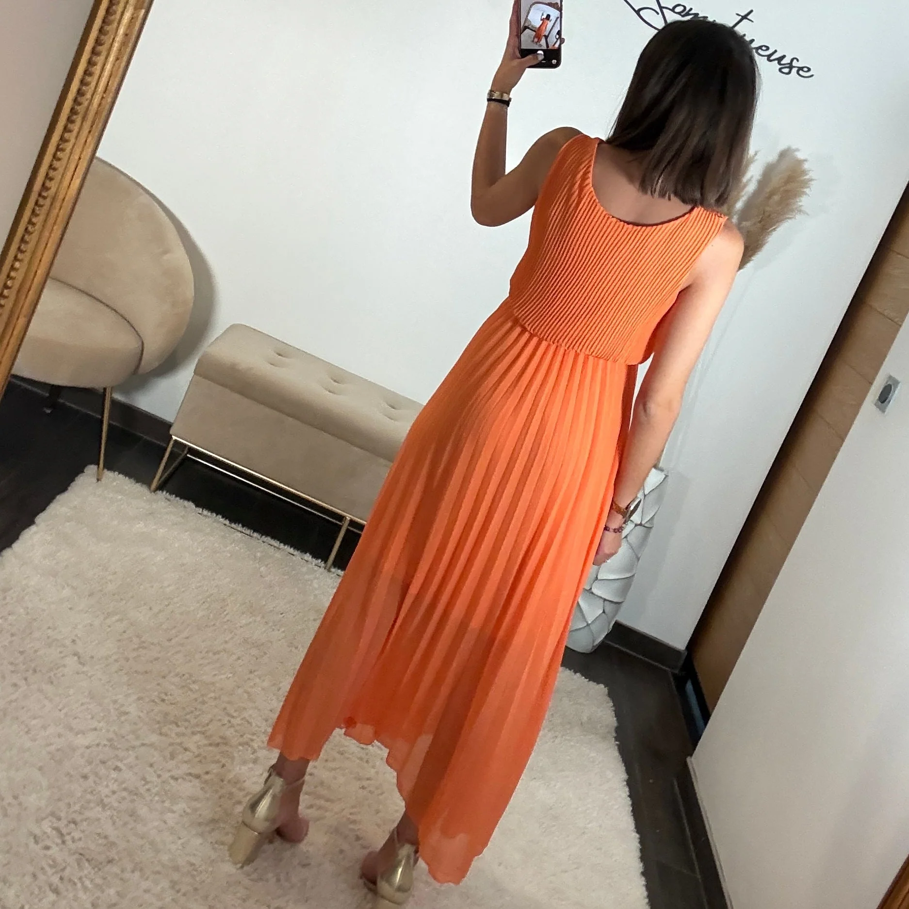ROBE LONGUE ORANGE AMBRE - Image 5