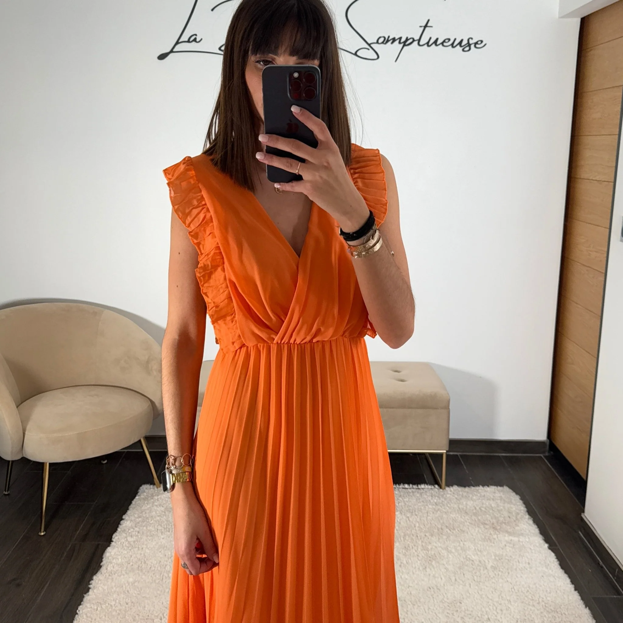 ROBE LONGUE ORANGE GABRIELLE - Image 2