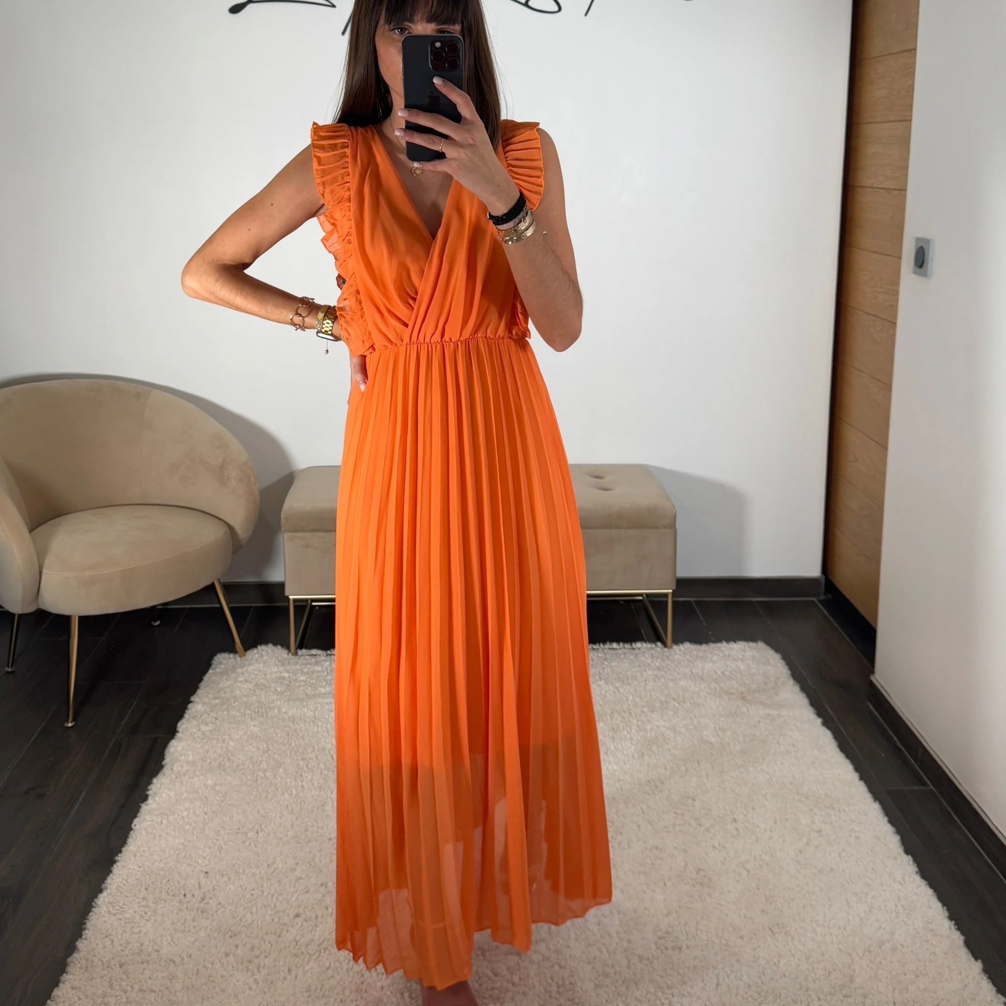 ROBE LONGUE ORANGE GABRIELLE - Image 3