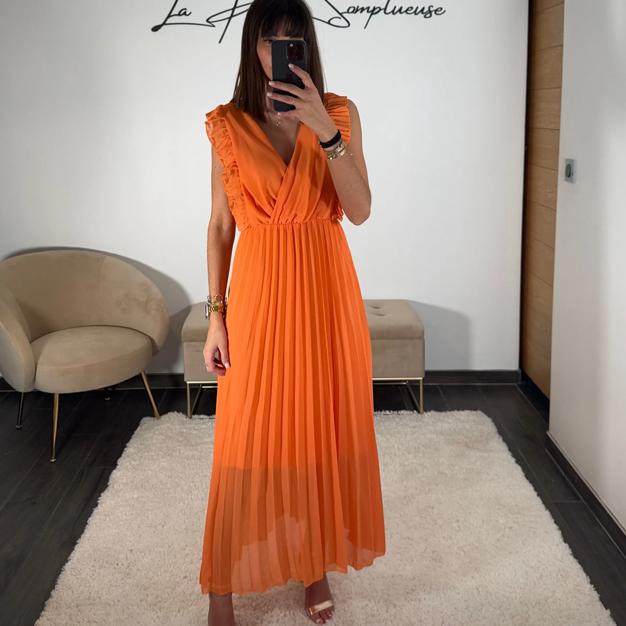 ROBE LONGUE ORANGE GABRIELLE - Image 4