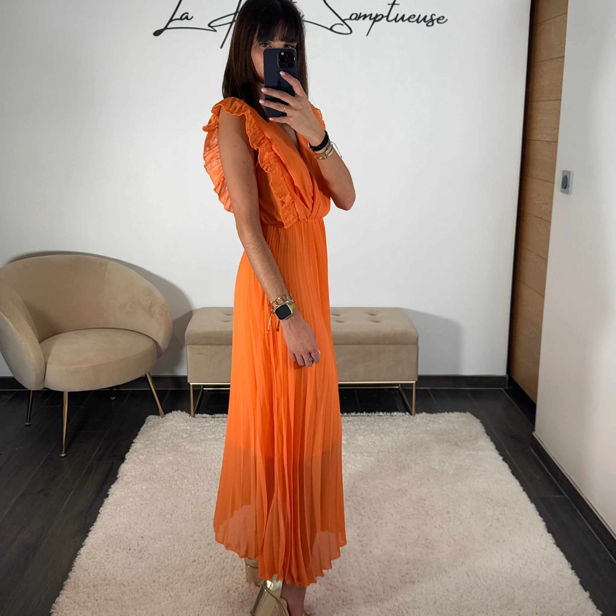 ROBE LONGUE ORANGE GABRIELLE - Image 5
