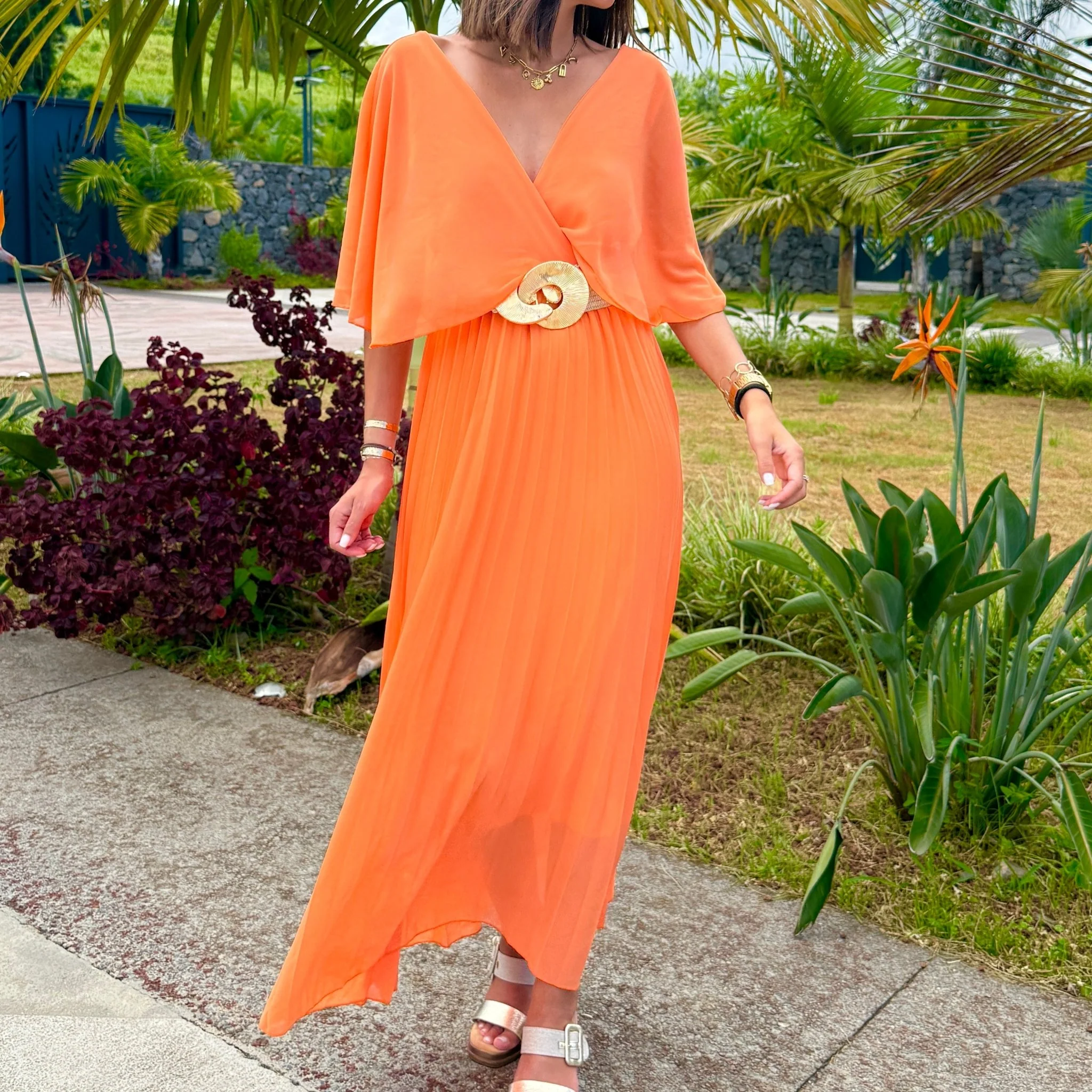 ROBE LONGUE ORANGE JULIA