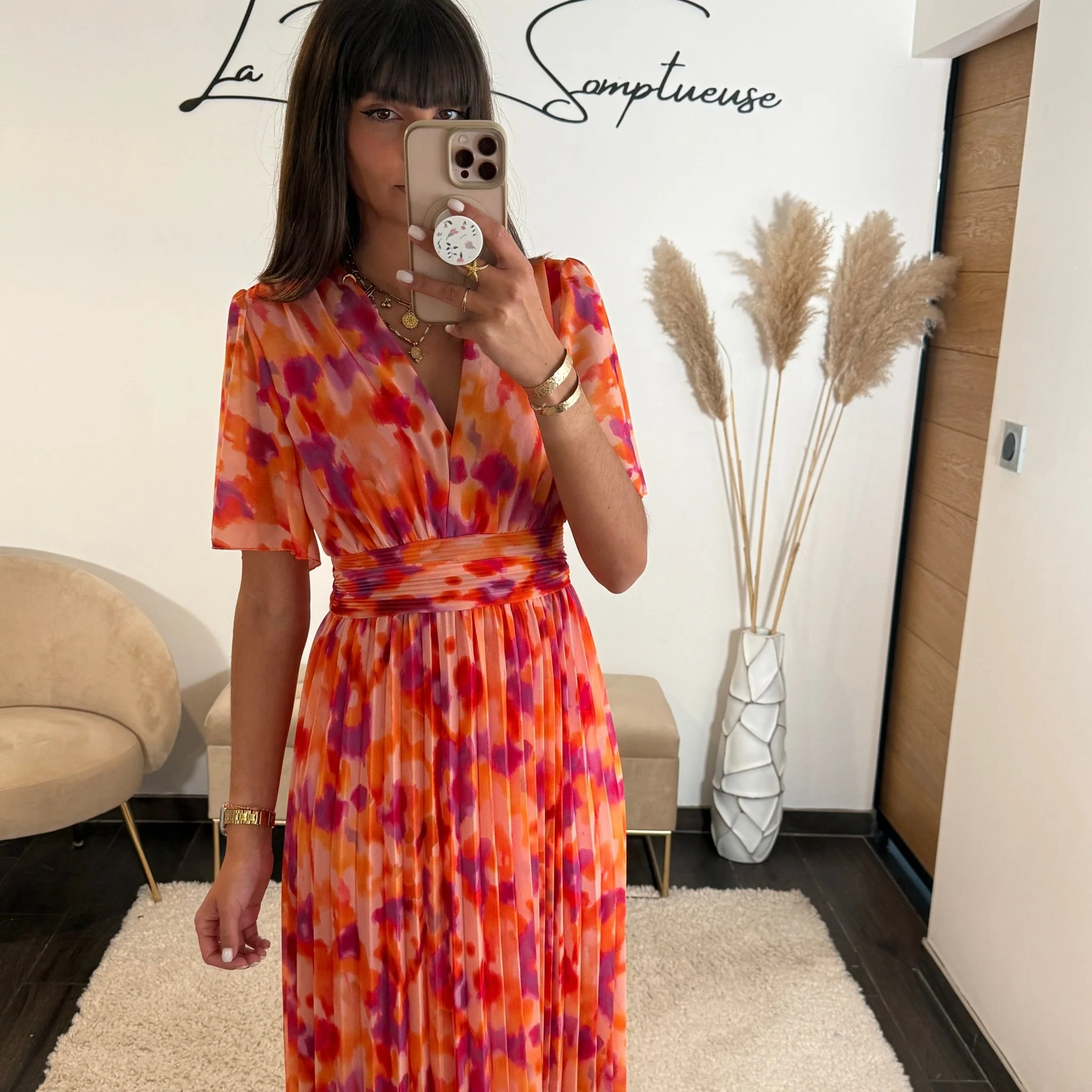 ROBE LONGUE PEACHY FUCHSIA KARENE - Image 4