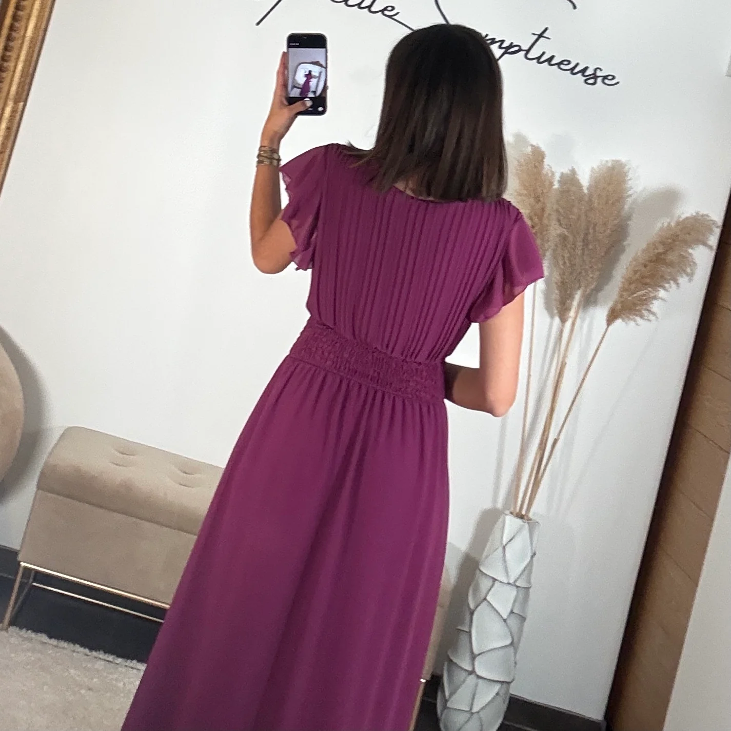 ROBE LONGUE PRUNE CHARLIE - Image 2