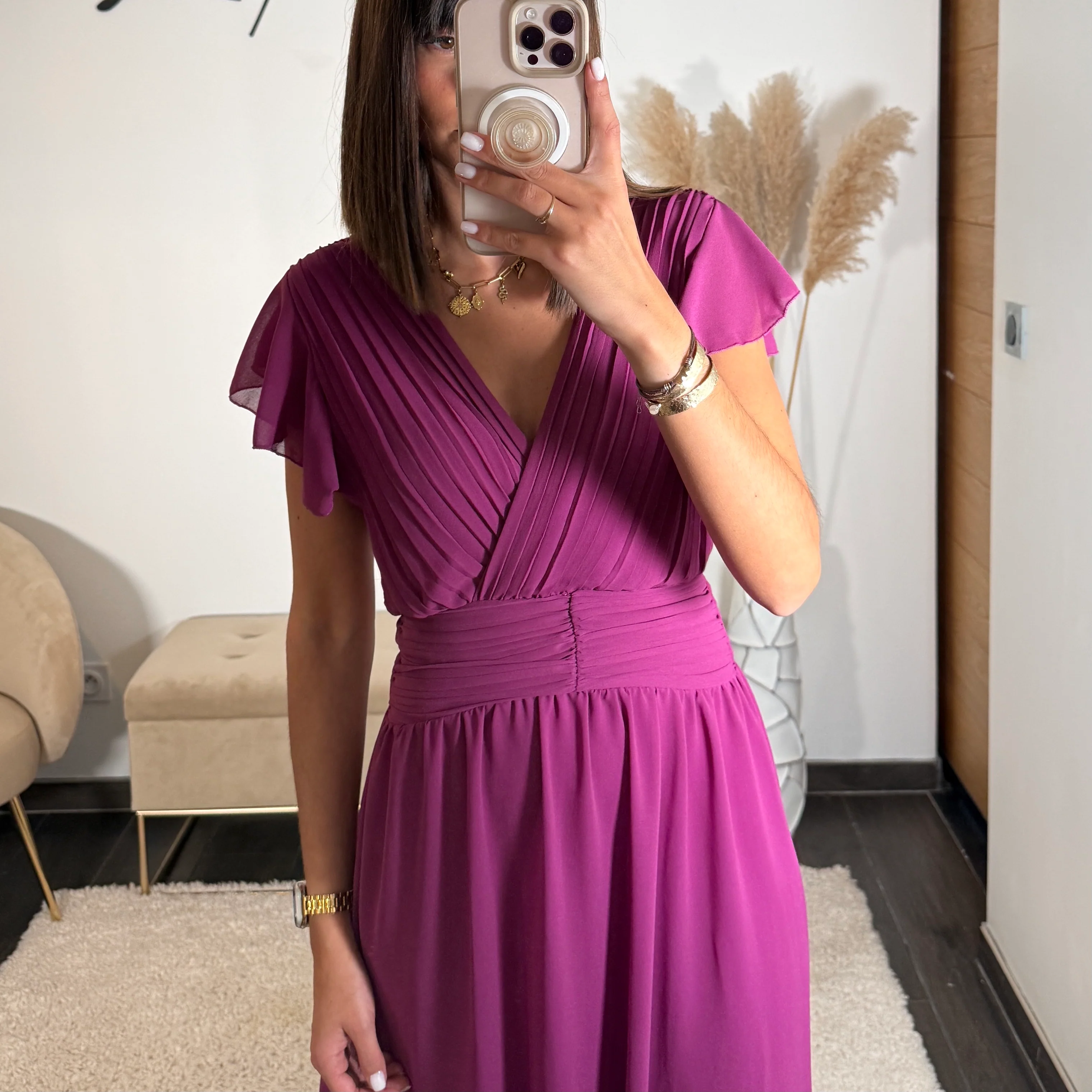 ROBE LONGUE PRUNE CHARLIE - Image 3