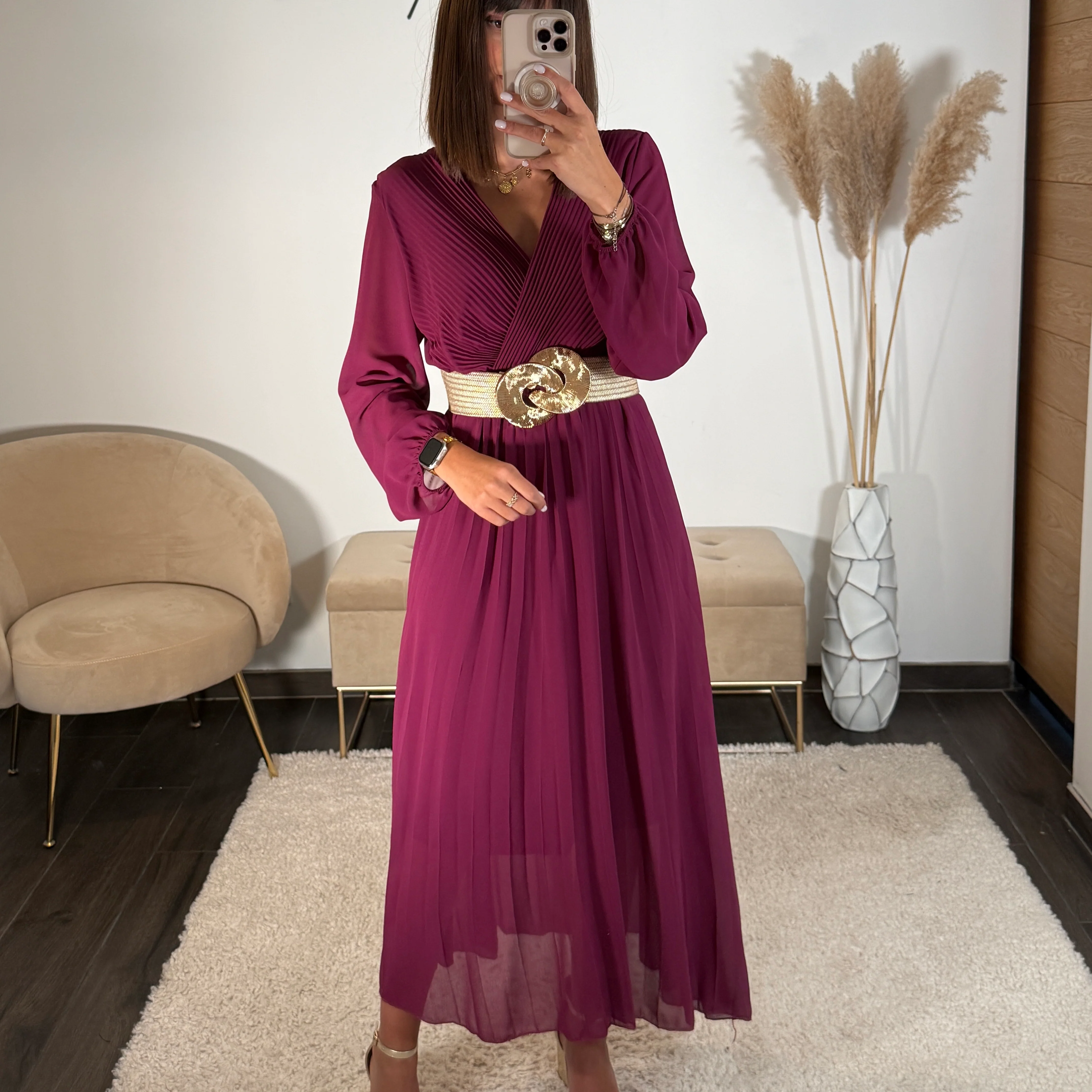 ROBE LONGUE PRUNE ELODIE - Image 2
