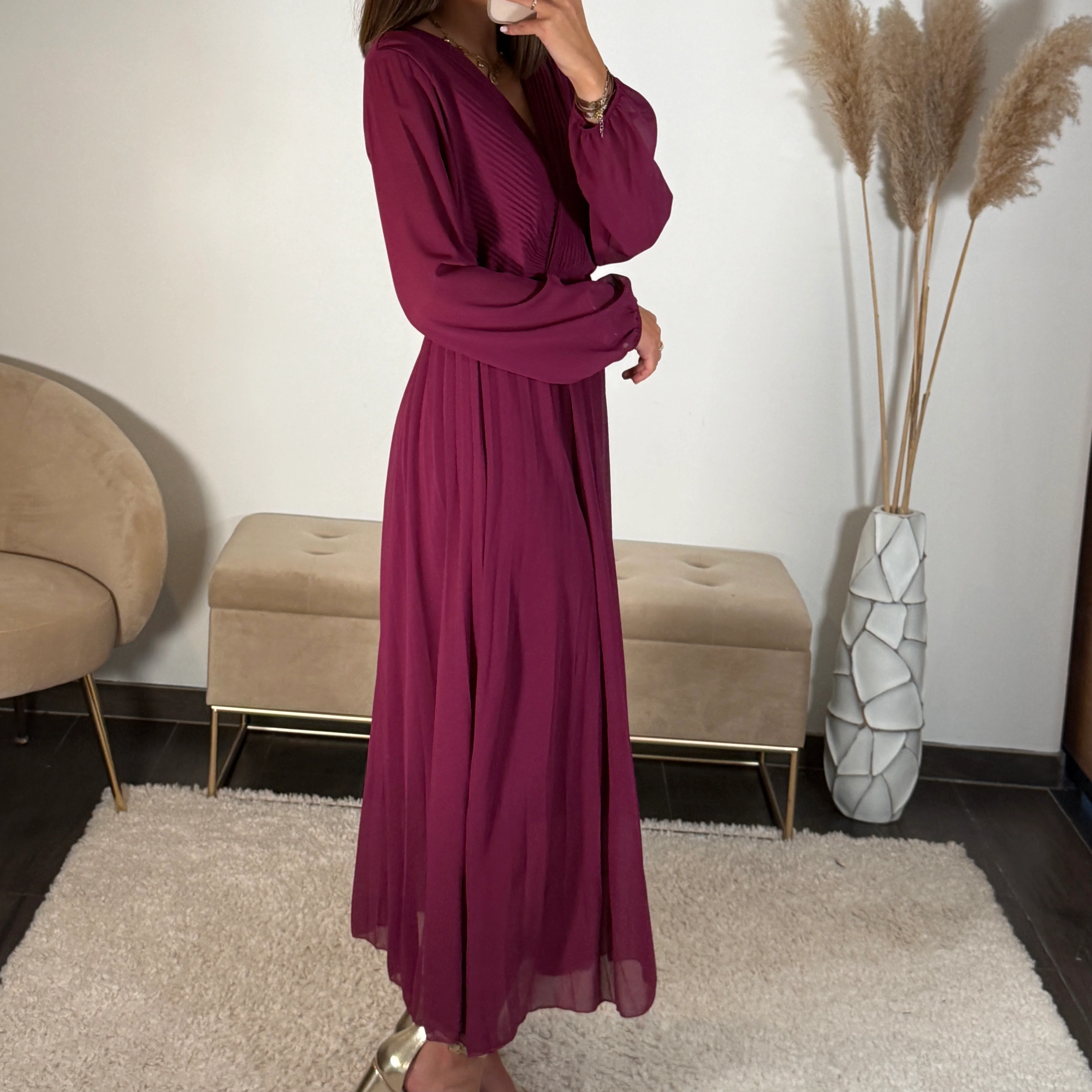 ROBE LONGUE PRUNE ELODIE - Image 5