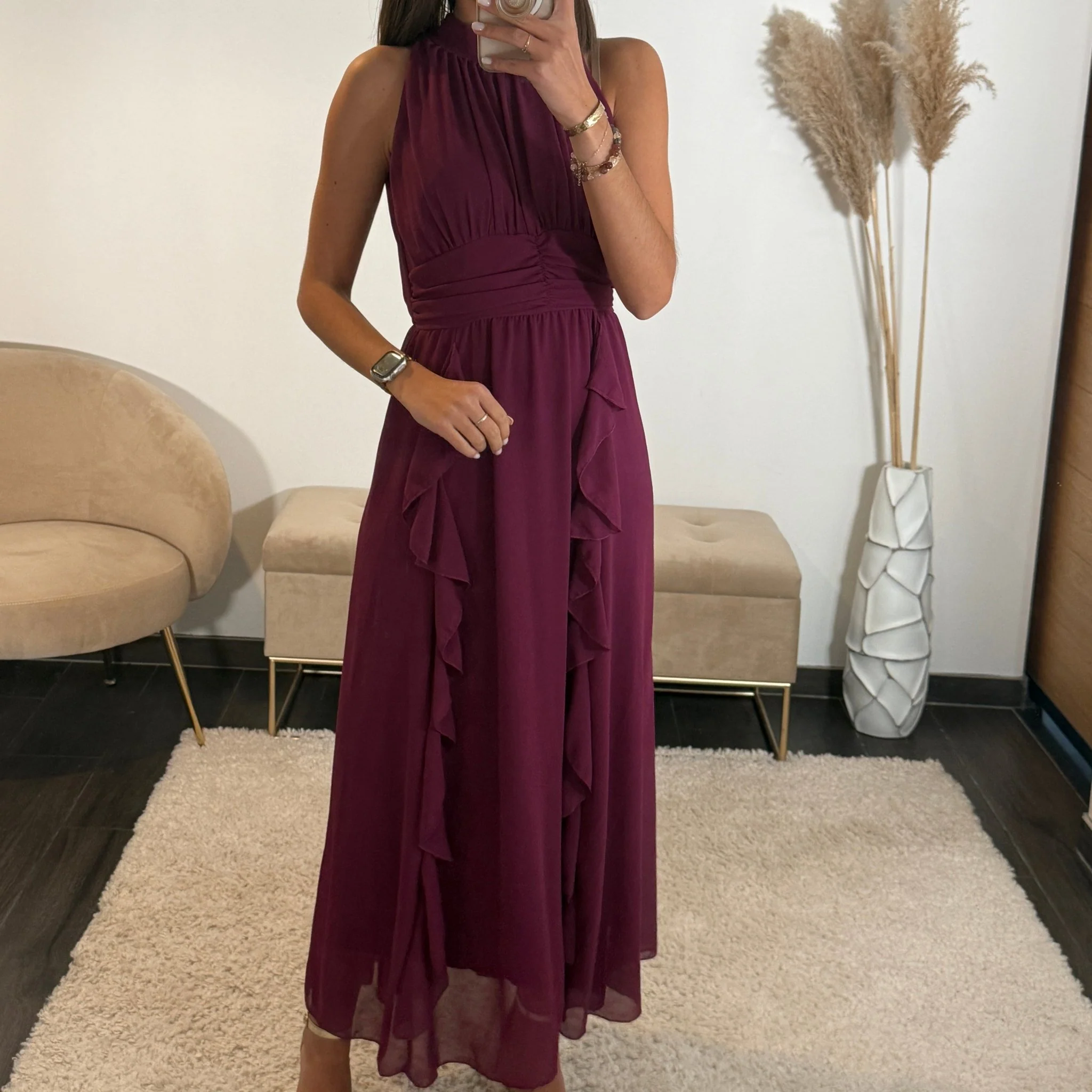 ROBE LONGUE PRUNE JEANNE
