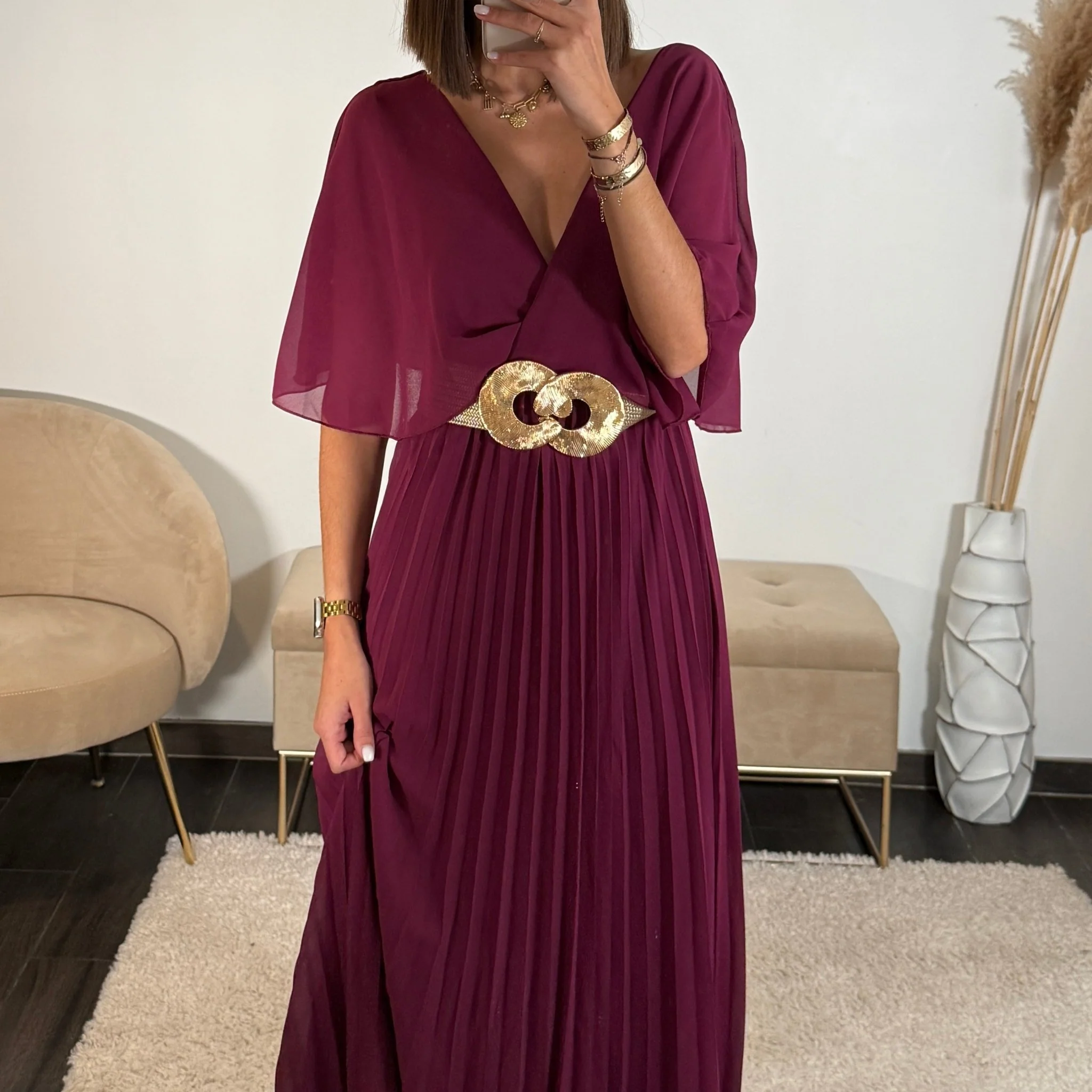 ROBE LONGUE PRUNE JULIA - Image 3