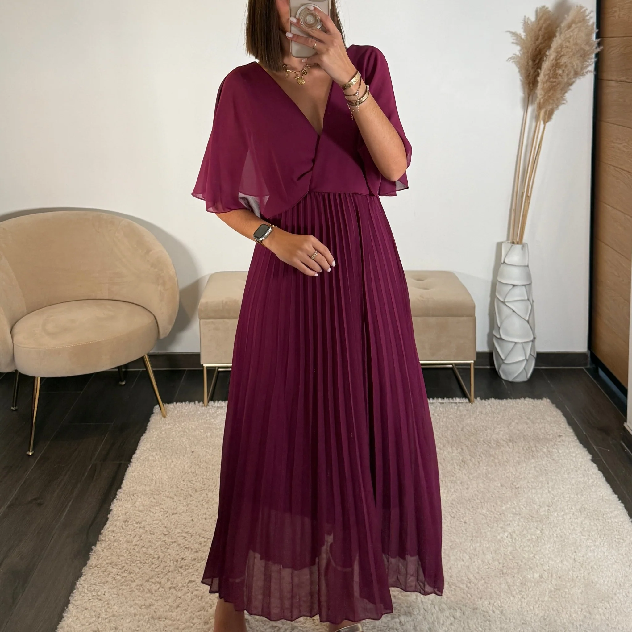 ROBE LONGUE PRUNE JULIA - Image 4