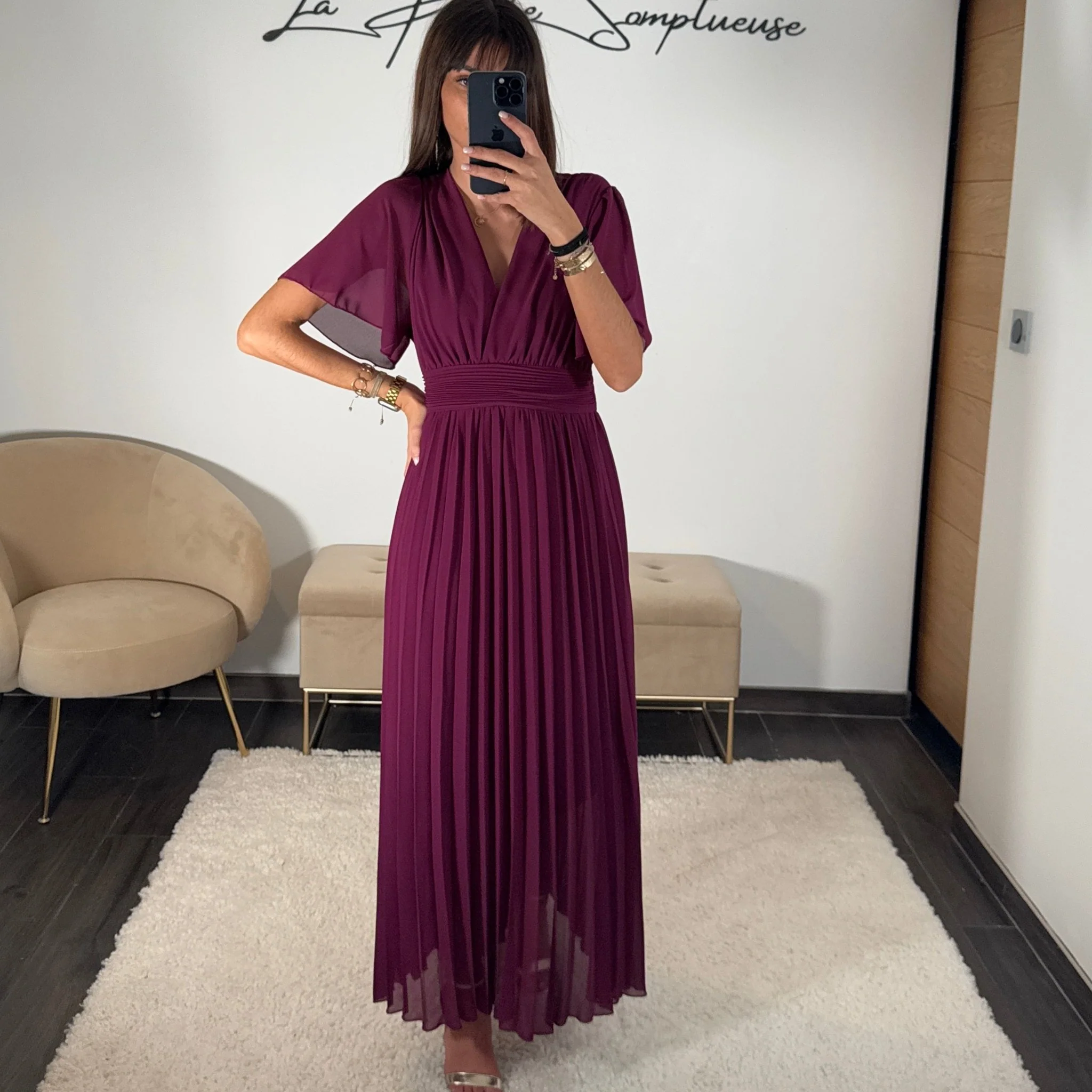 ROBE LONGUE PRUNE KARENE - Image 2