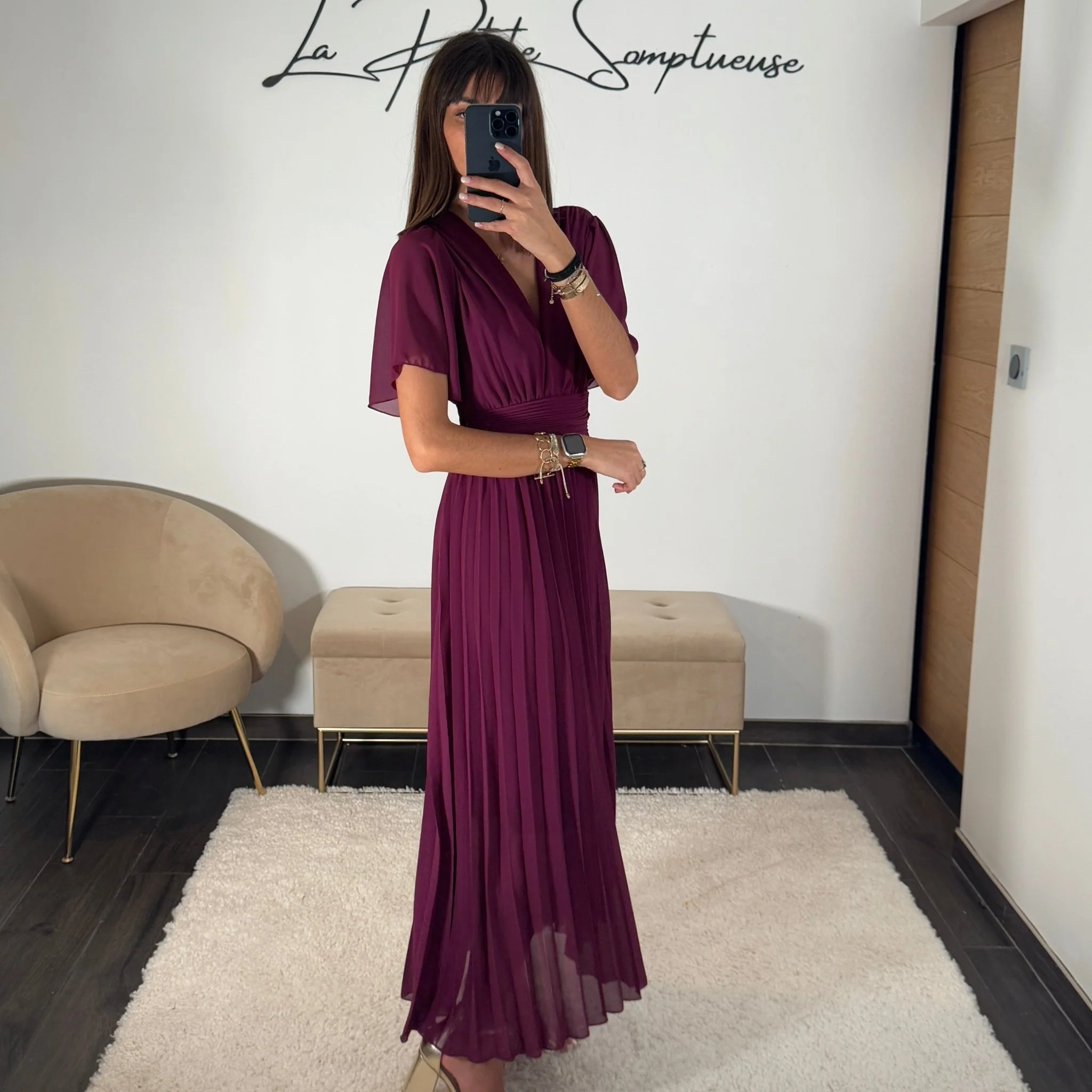 ROBE LONGUE PRUNE KARENE - Image 3