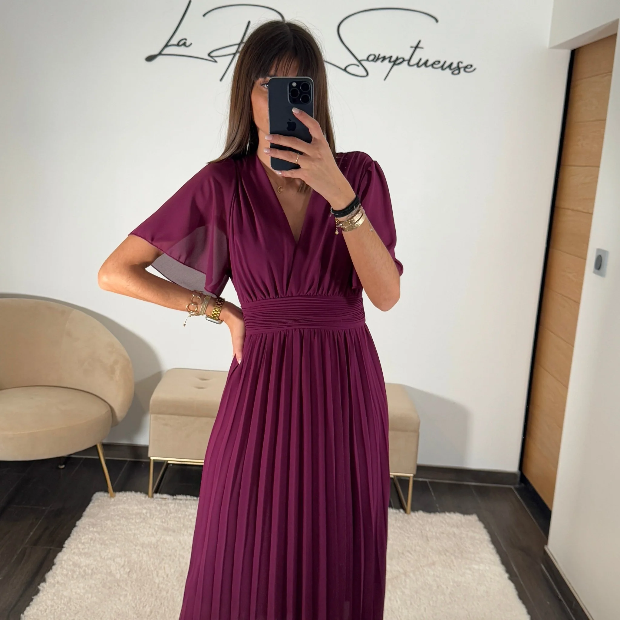 ROBE LONGUE PRUNE KARENE - Image 4