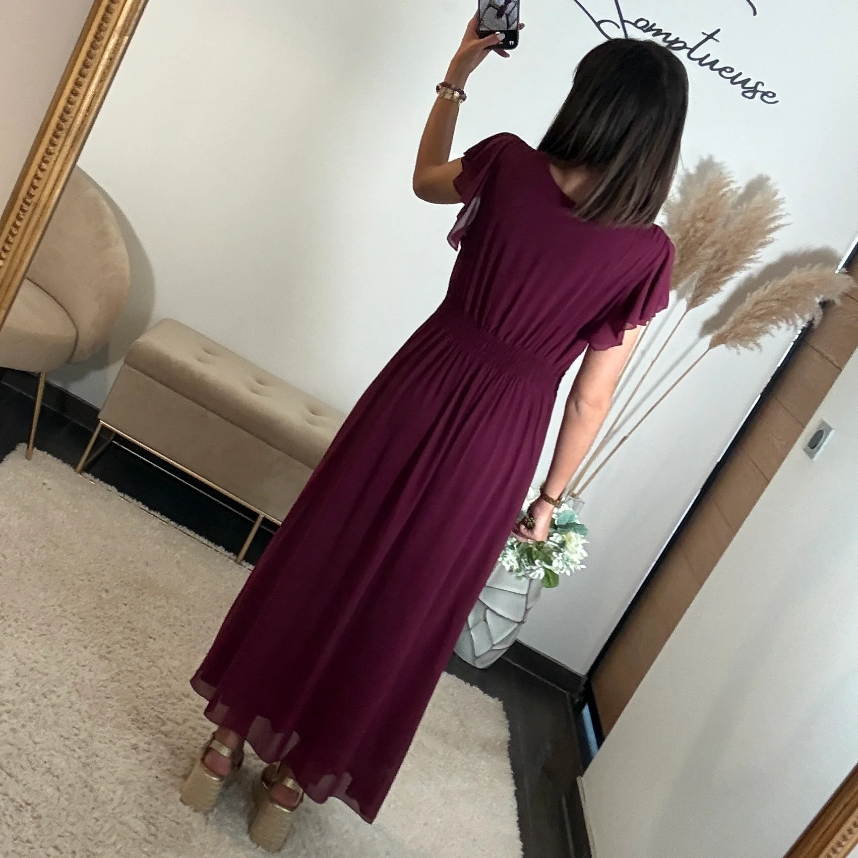 ROBE LONGUE PRUNE OLIVIA - Image 3