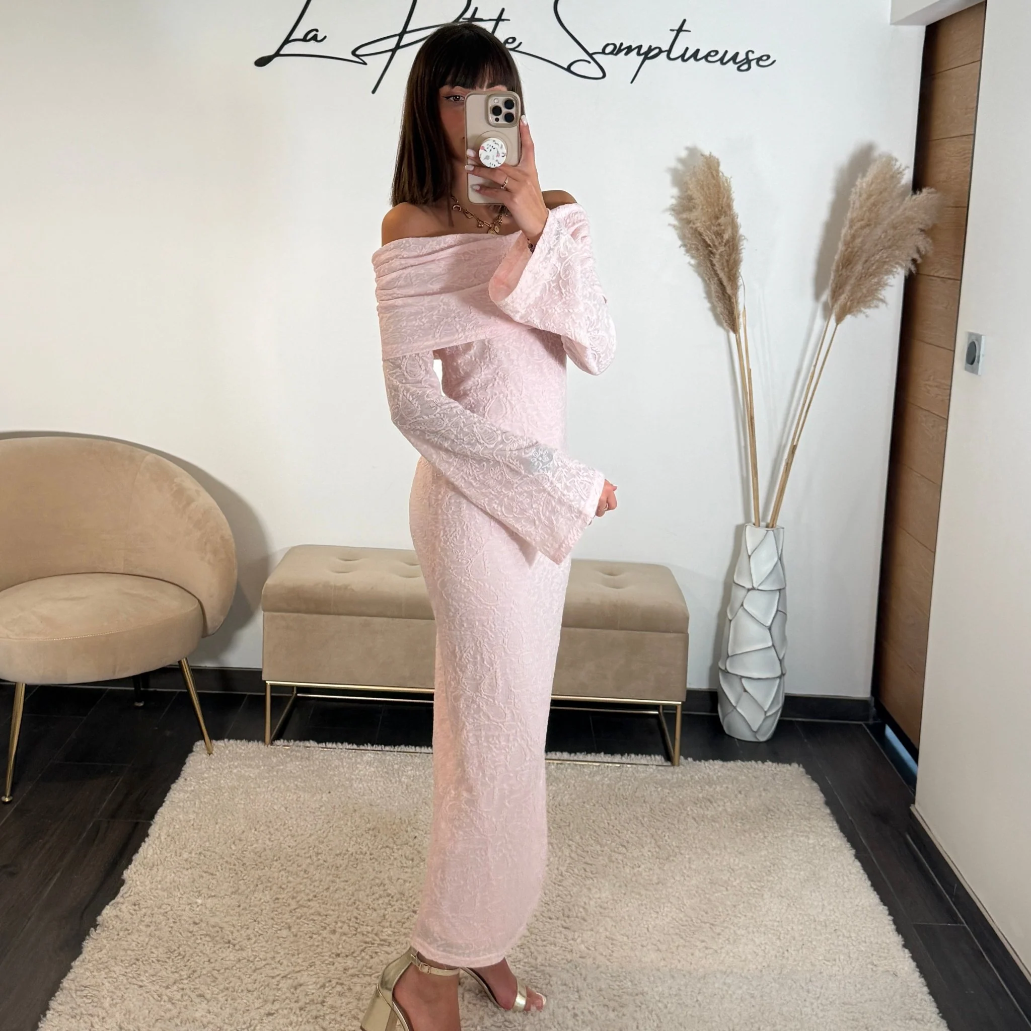 ROBE LONGUE ROSE ALBA - Image 3