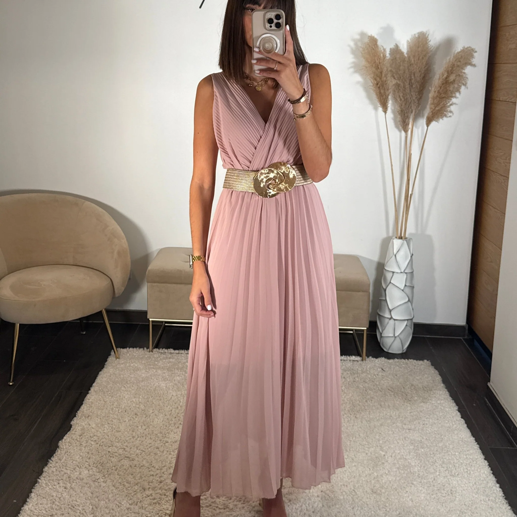 ROBE LONGUE ROSE AMBRE